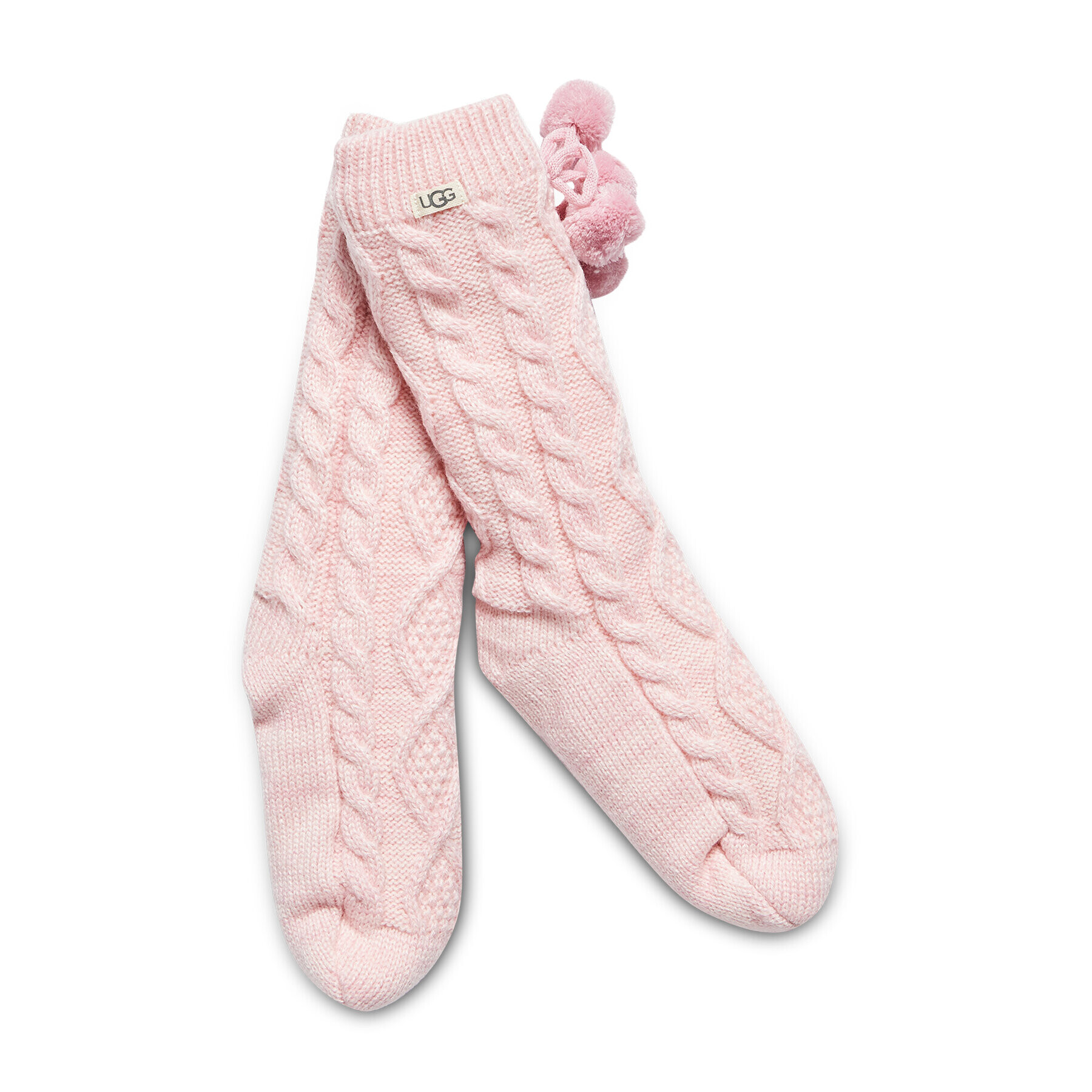 Ugg Чорапи дълги дамски W Pom Pom Fleece Lined Crew Sock 1014837 OS Розов - Pepit.bg