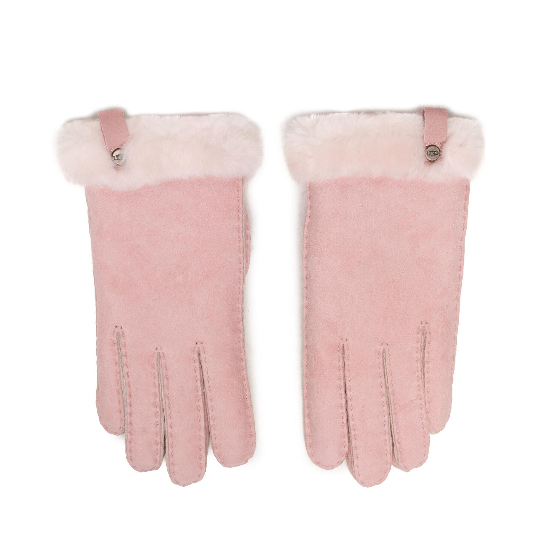 Ugg Дамски ръкавици W Shorty Glove W Leather Trim 17367 Розов - Pepit.bg