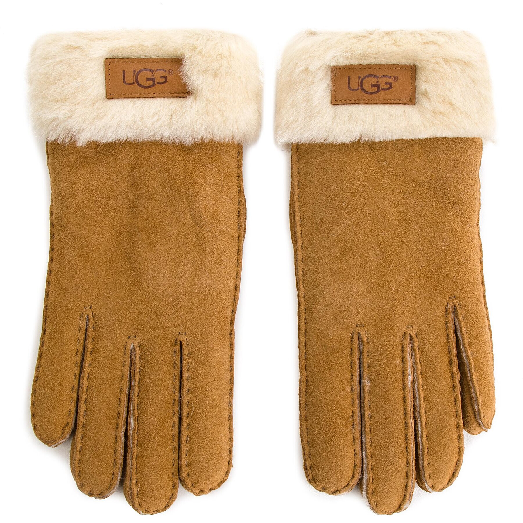 Ugg Дамски ръкавици W Turn Cuff Glove 17369 Кафяв - Pepit.bg