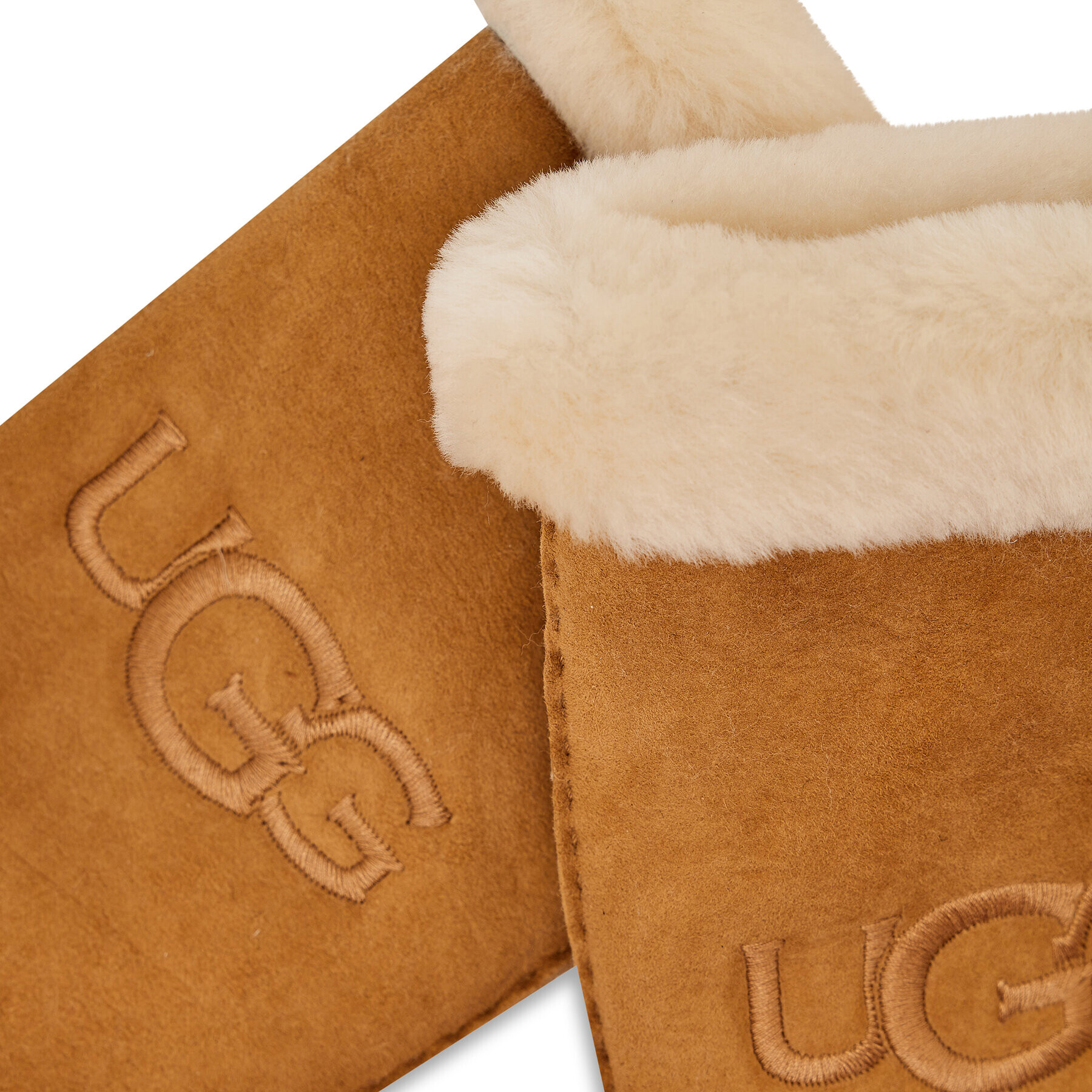 Ugg Дамски ръкавици Sheepskin Embroider Mitten 20932 Кафяв - Pepit.bg