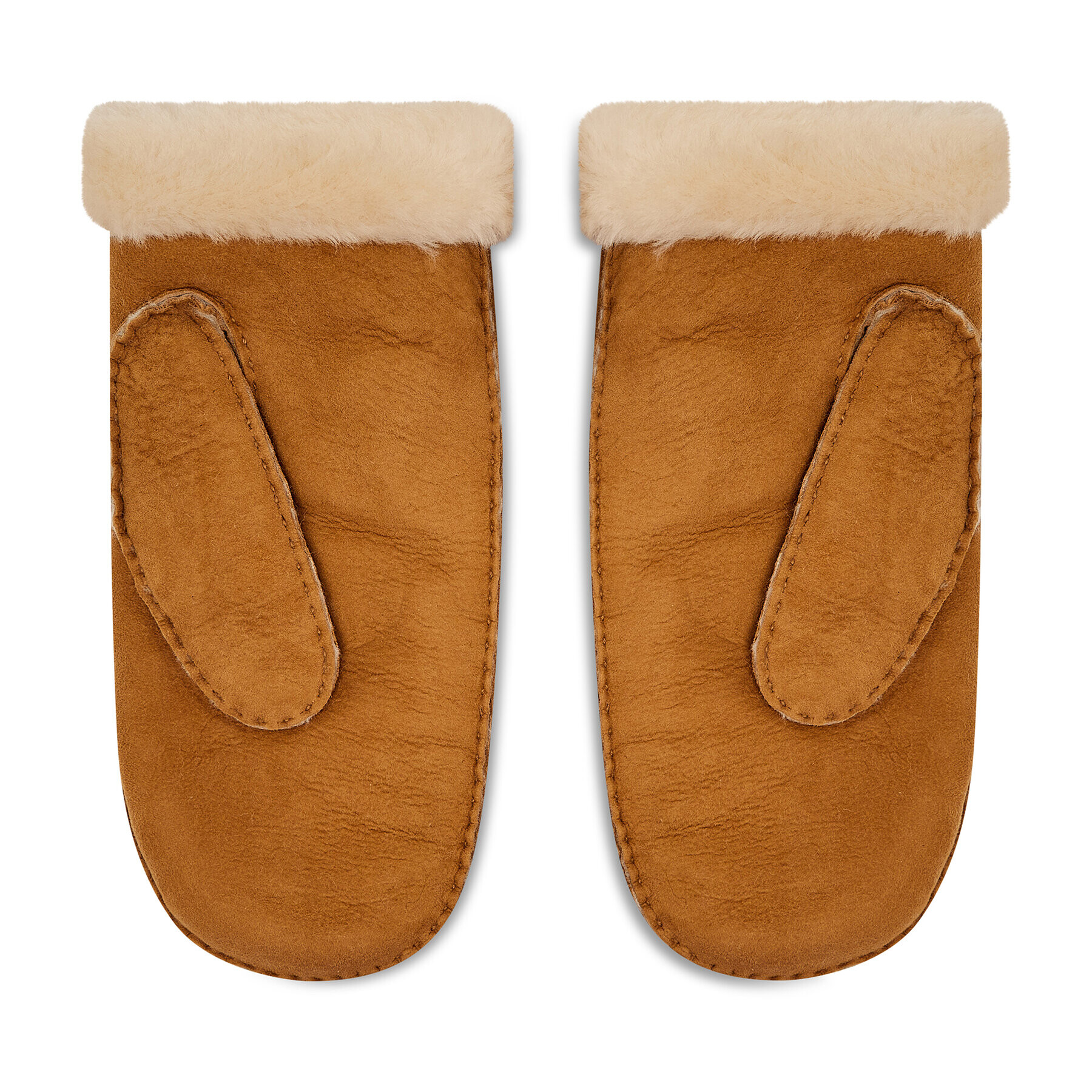 Ugg Дамски ръкавици Sheepskin Embroider Mitten 20932 Кафяв - Pepit.bg