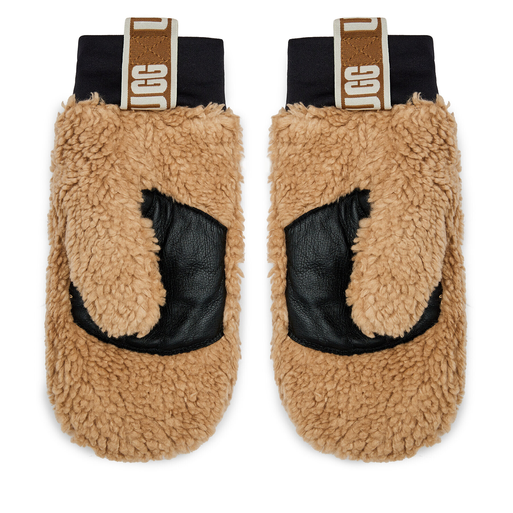 Ugg Дамски ръкавици W Sherpa Mitten W Logo Tape 21631 Бежов - Pepit.bg