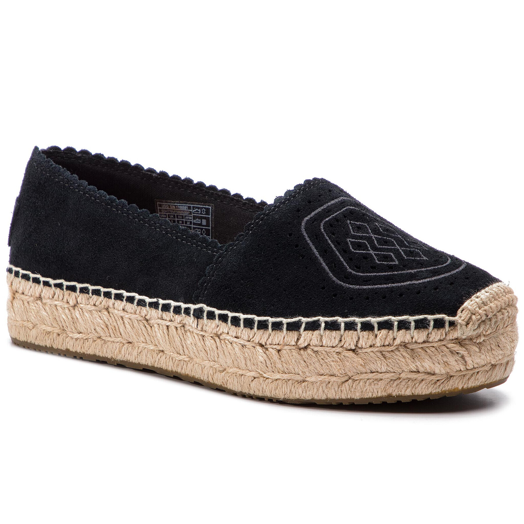 Ugg Еспадрили W Heidi Perf 1100981 Черен - Pepit.bg