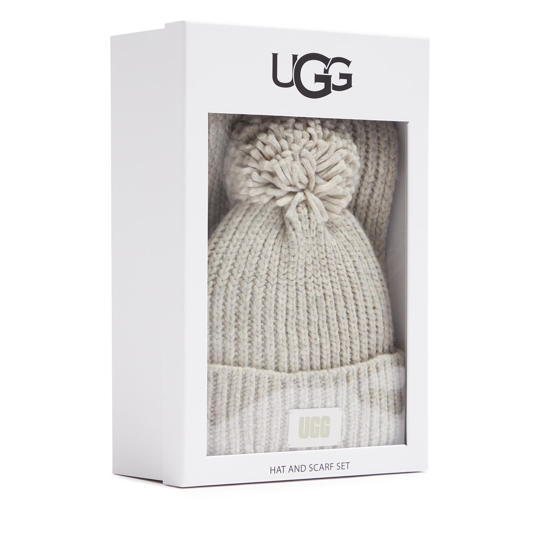 Ugg Комплект шал и шапка W Knit Beanie W Pom And Scarf 21883 Сив - Pepit.bg