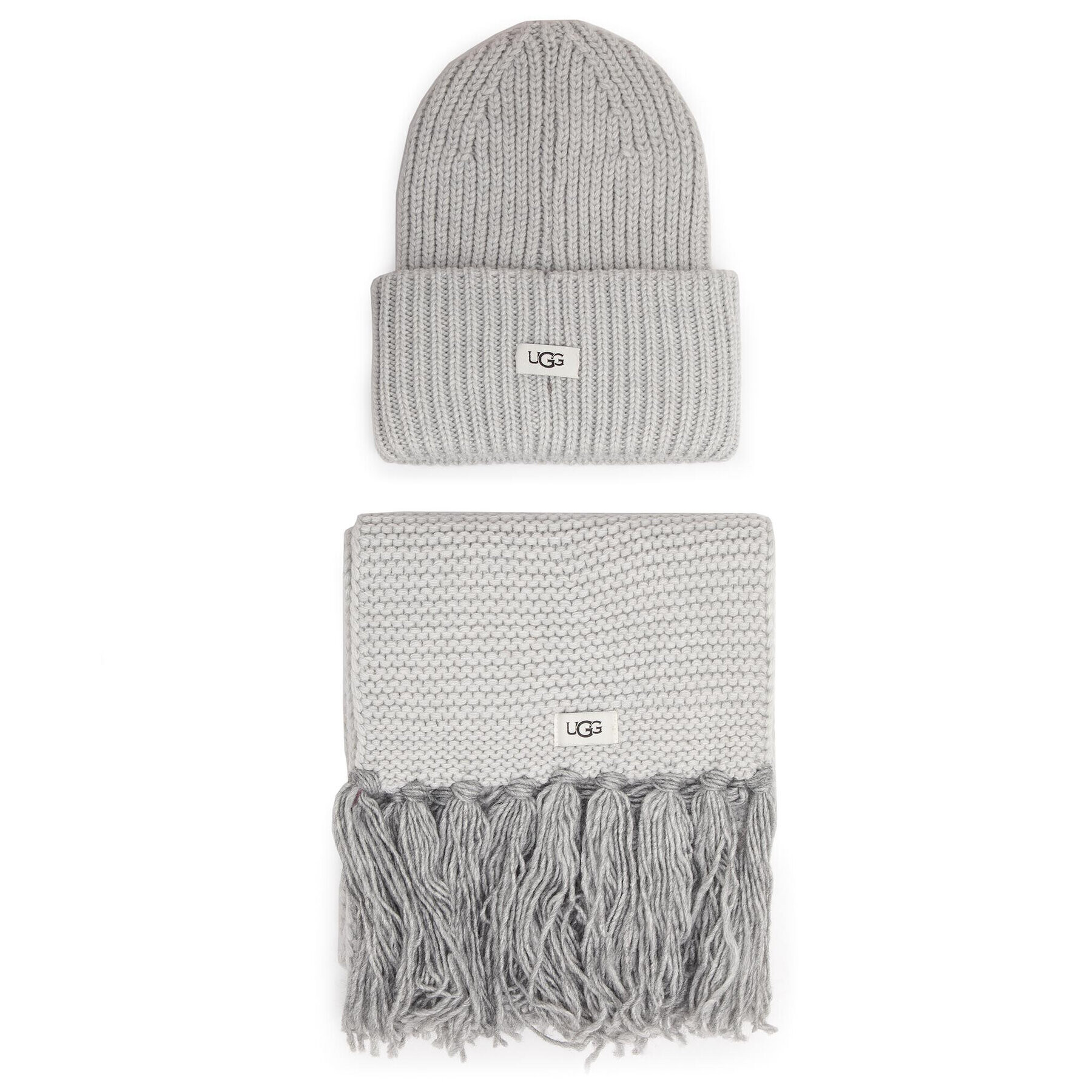 Ugg Комплект шал и шапка W Knit Cuff Hat And Scarf Set 18875 Сив - Pepit.bg