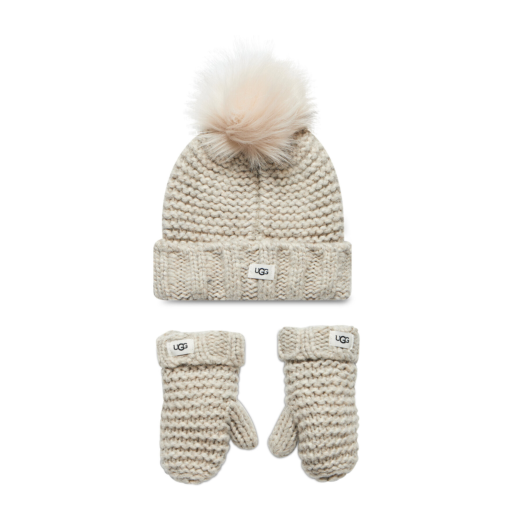 Ugg Комплект шапка и ръкавици K Infant Knit Set 20124 Сив - Pepit.bg