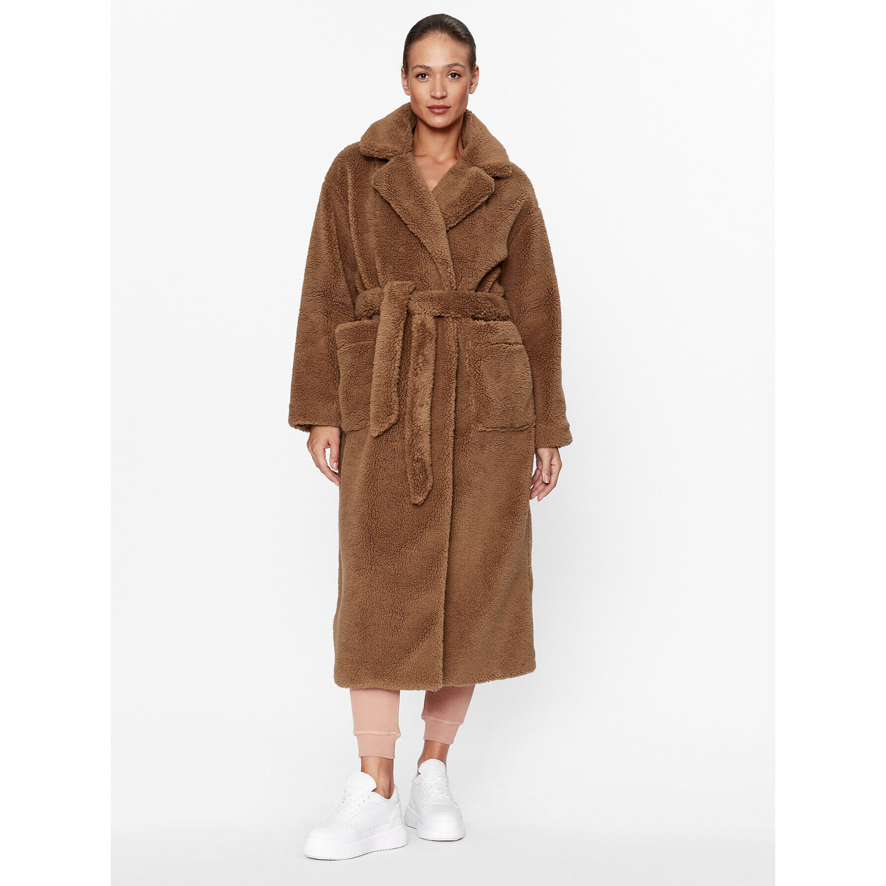 Ugg Кожено палто Alesandra 1149930 Кафяв Oversize - Pepit.bg