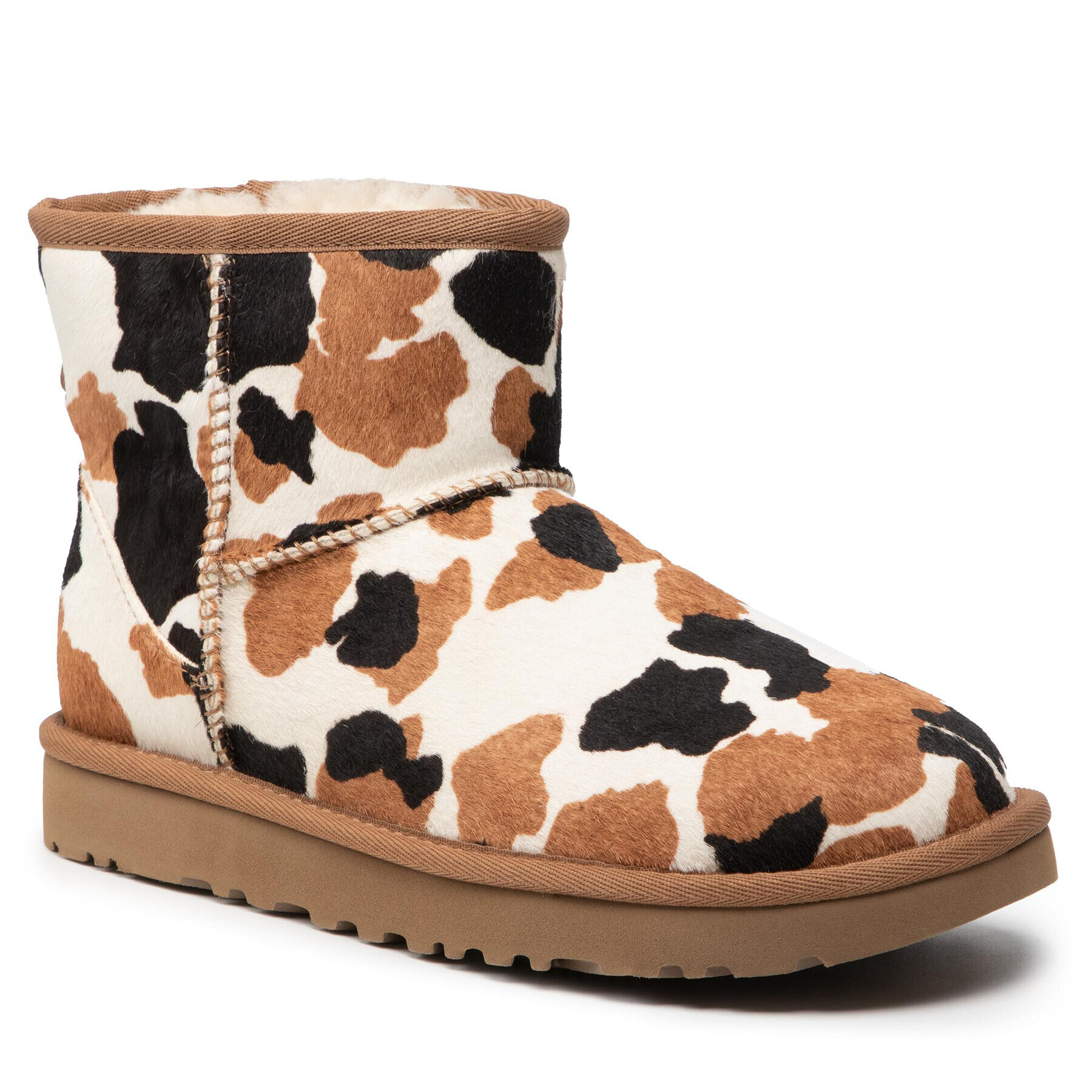 Ugg Обувки W Classic Mini Cow Print 1123353 Кафяв - Pepit.bg