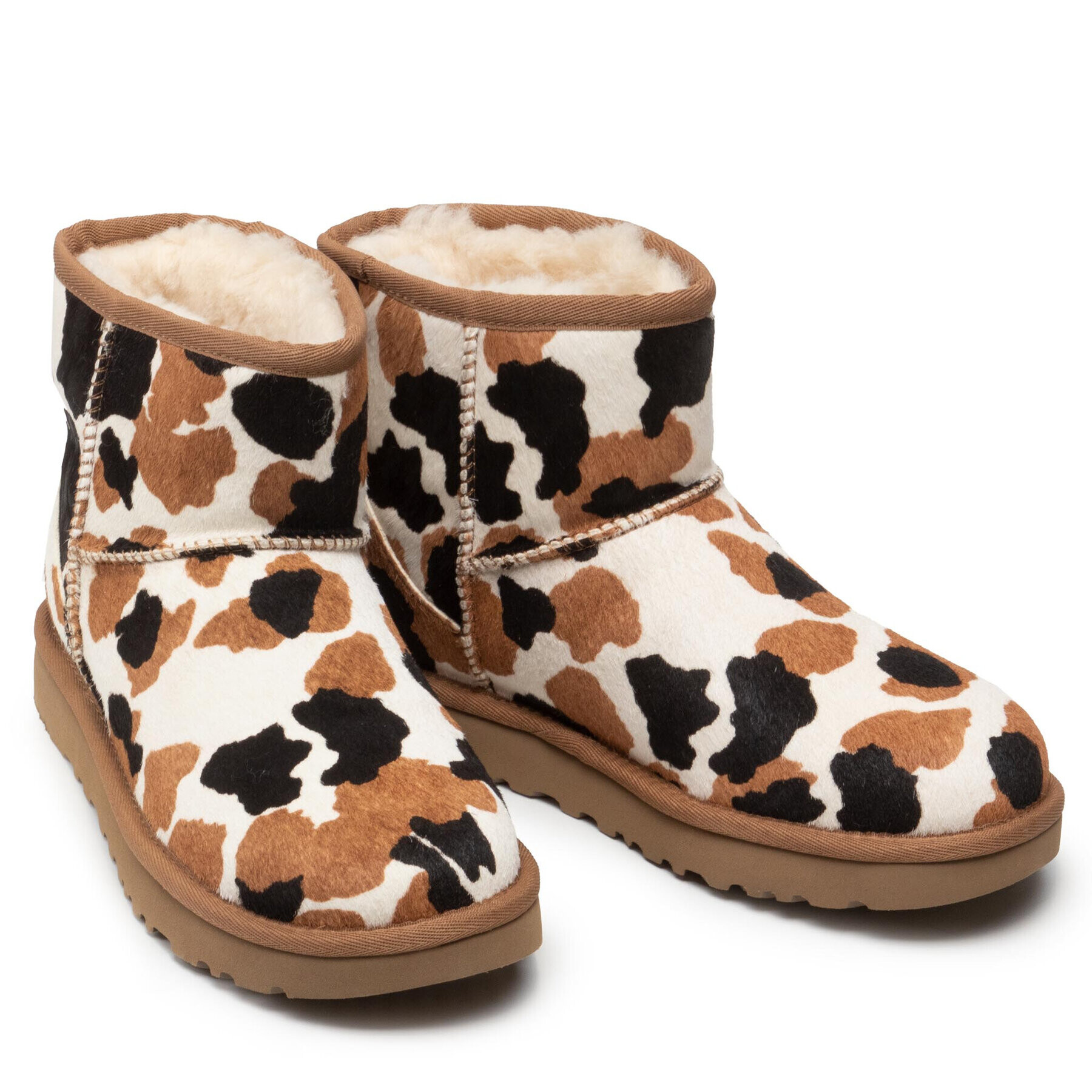 Ugg Обувки W Classic Mini Cow Print 1123353 Кафяв - Pepit.bg