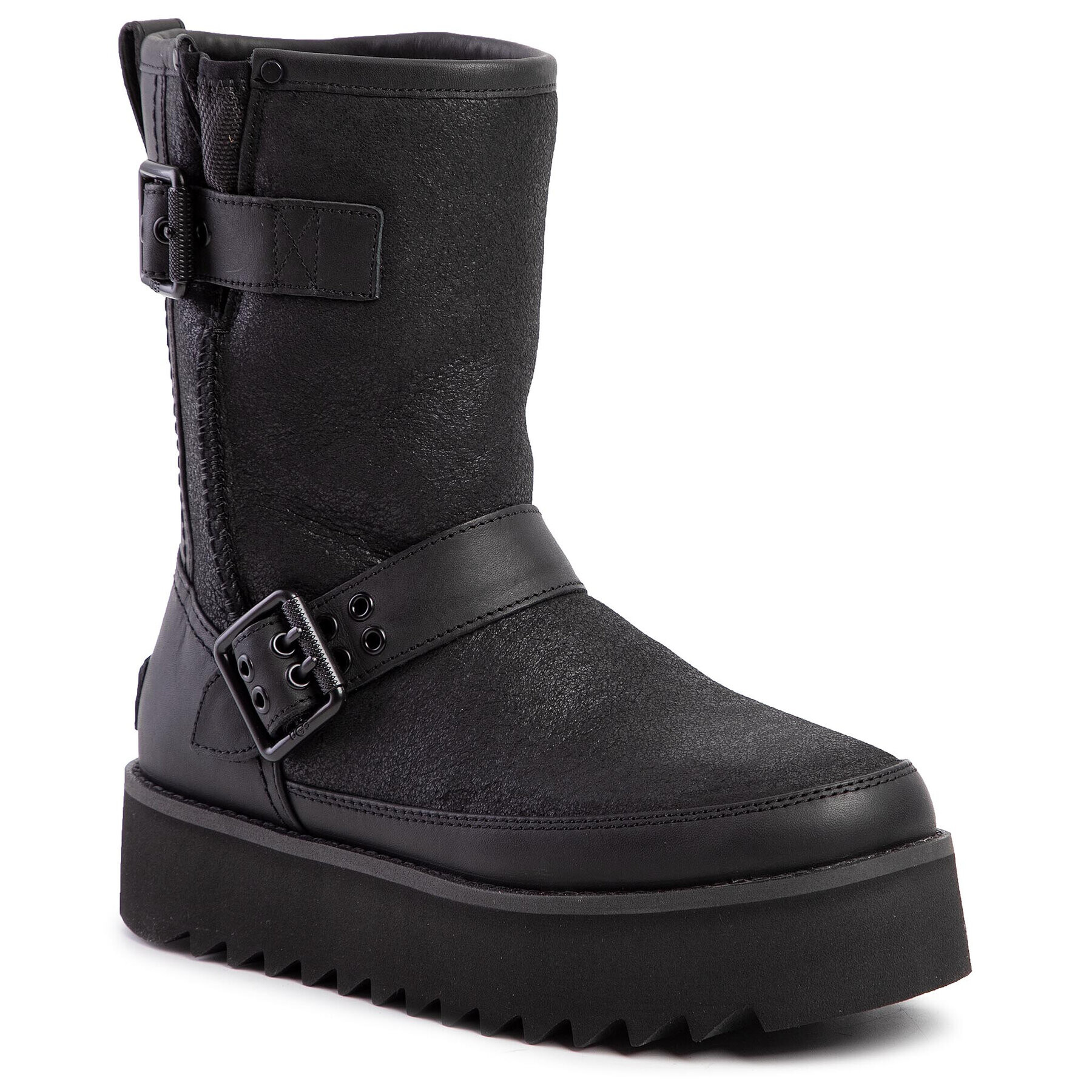 Ugg Обувки W Classic Rebel Biker Short 1103852 Черен - Pepit.bg