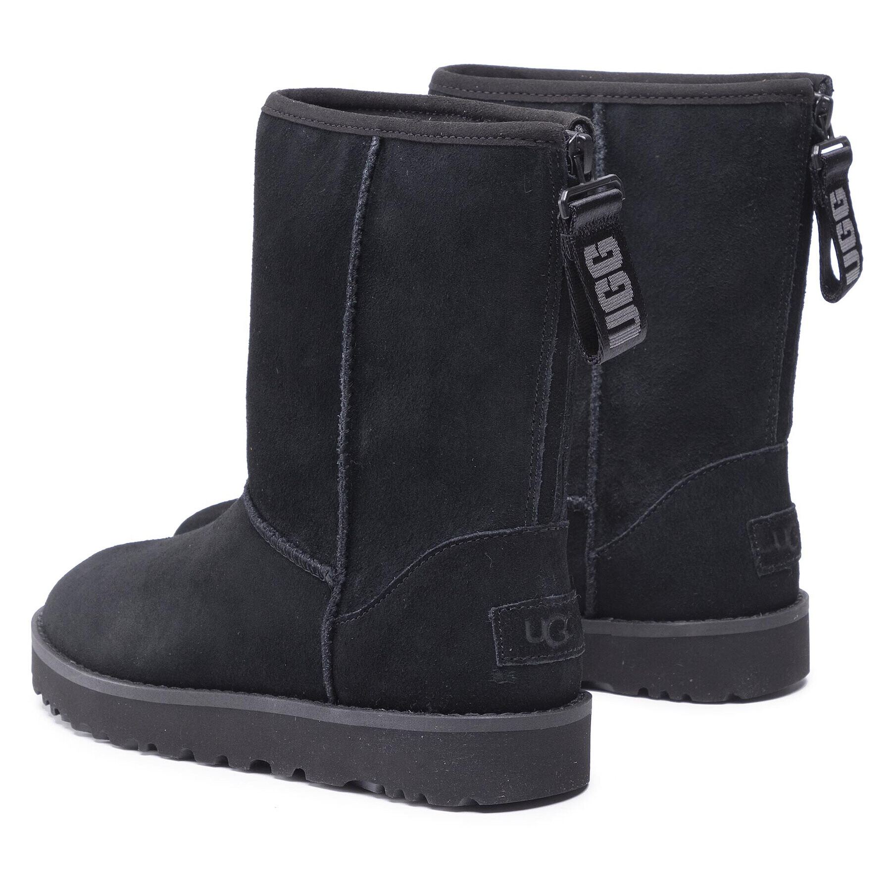 Ugg Обувки W Classic Short Logo Zip 1122672 Черен - Pepit.bg
