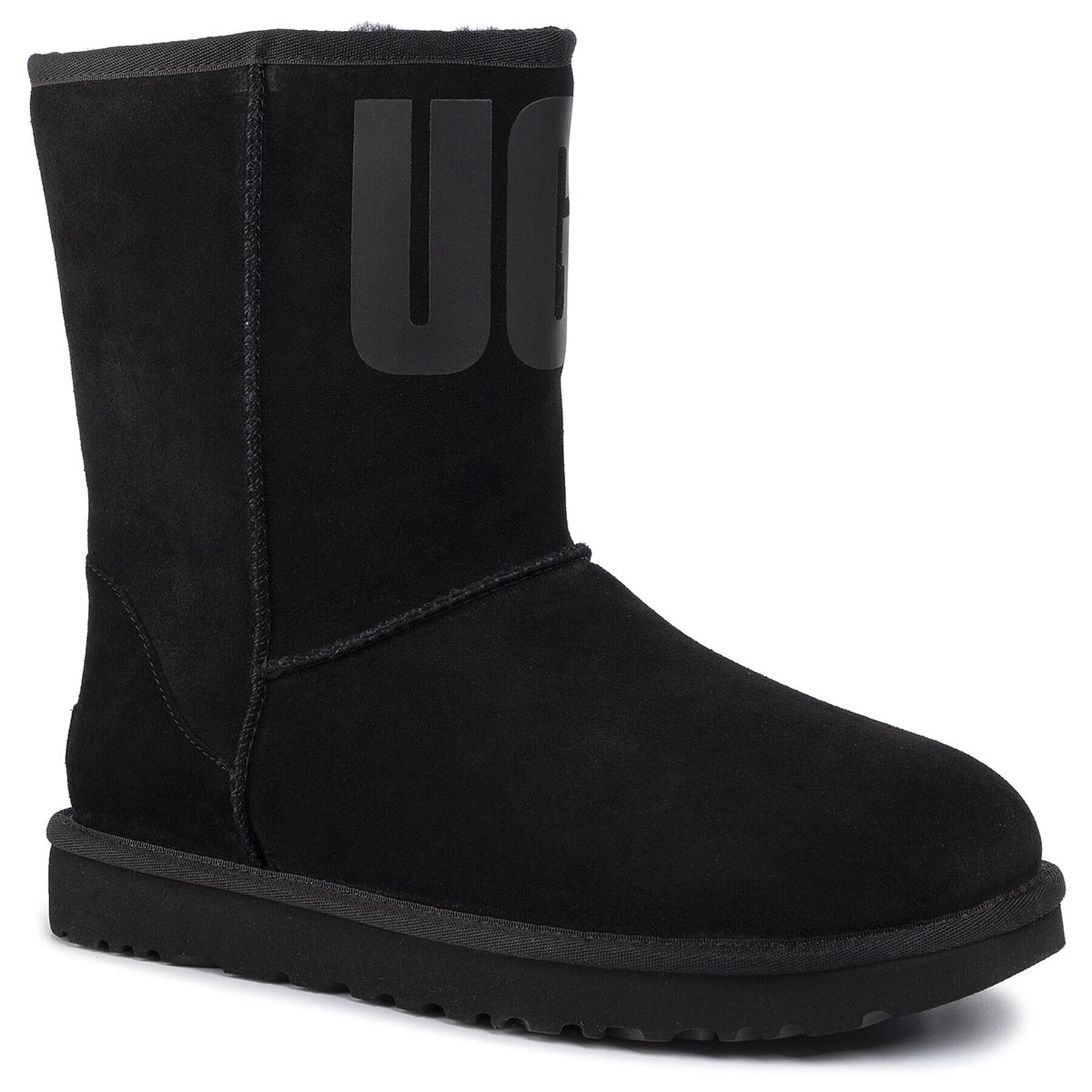 Ugg Обувки W Classic Short Rubber Logo 1108230 Черен - Pepit.bg