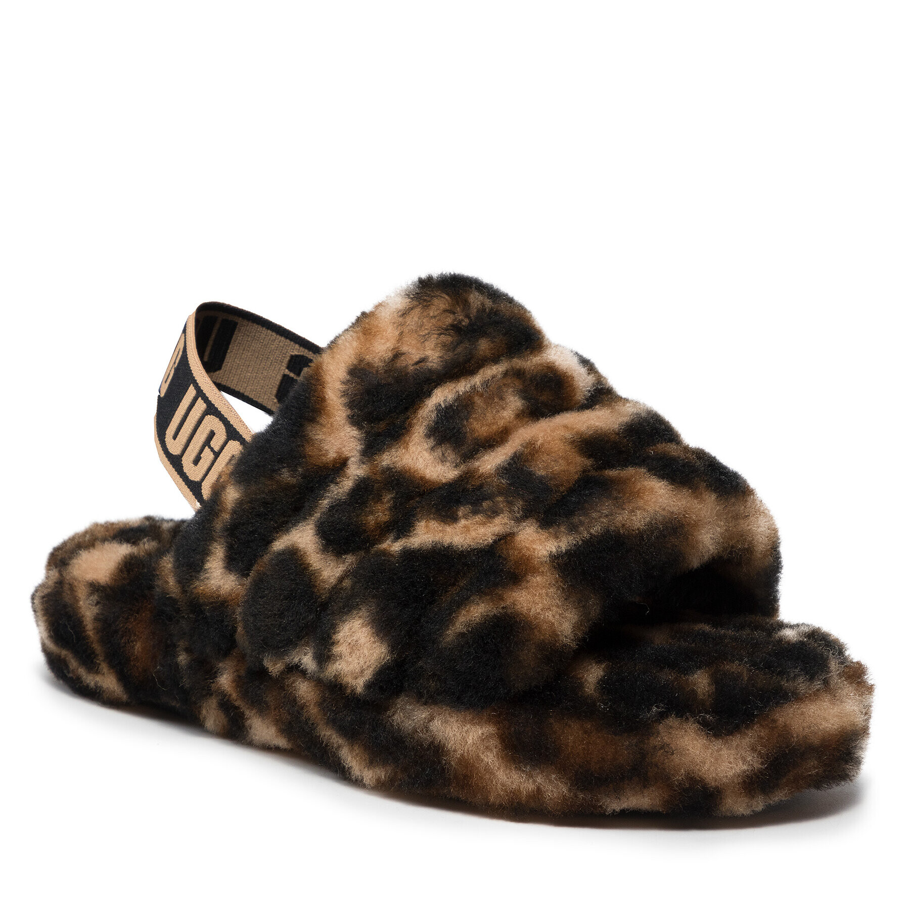 Ugg Пантофи Kids' Fluff Yeah Slide Panther Print 1123640K Кафяв - Pepit.bg