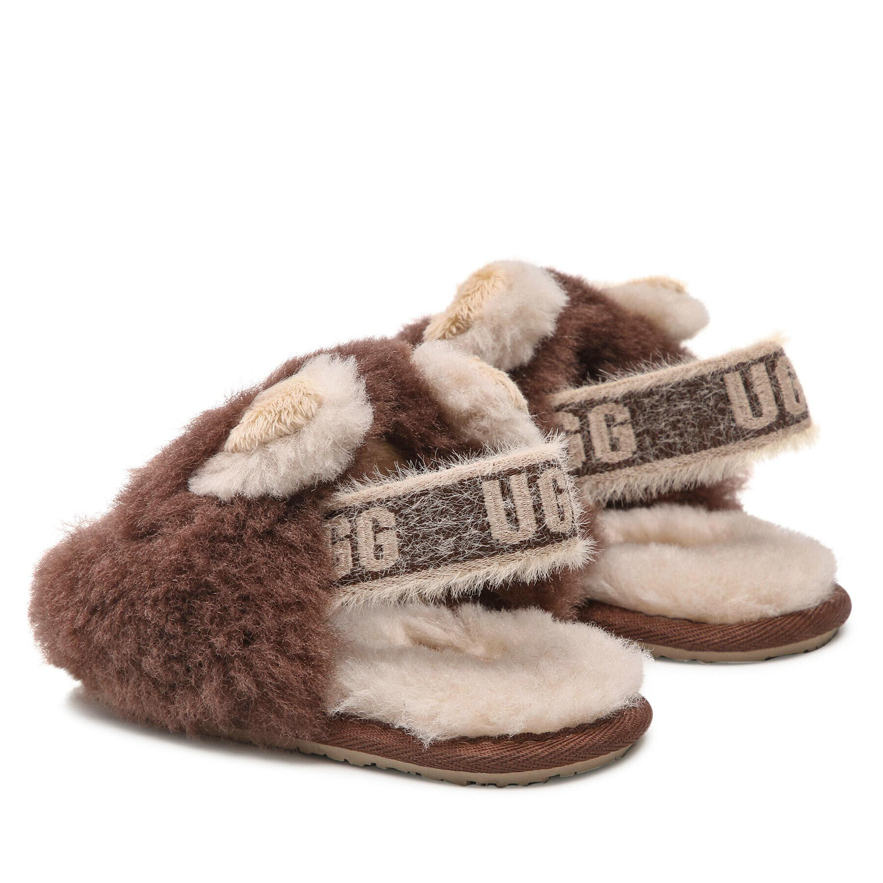 Ugg Пантофи T Fluff Teah Slide Lion Stuffie 1127712T Кафяв - Pepit.bg