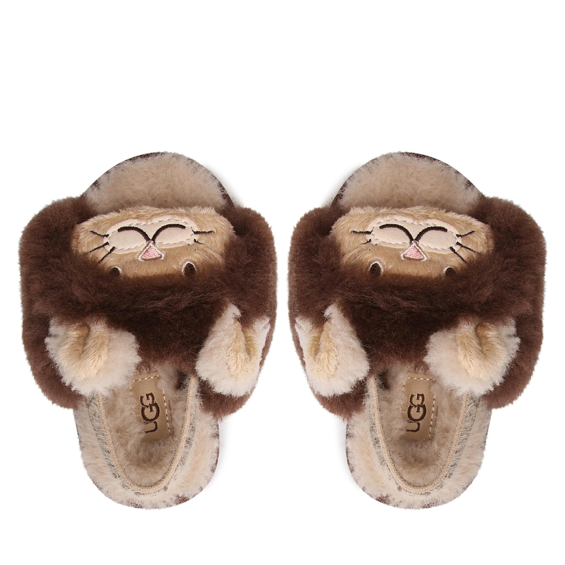 Ugg Пантофи T Fluff Teah Slide Lion Stuffie 1127712T Кафяв - Pepit.bg