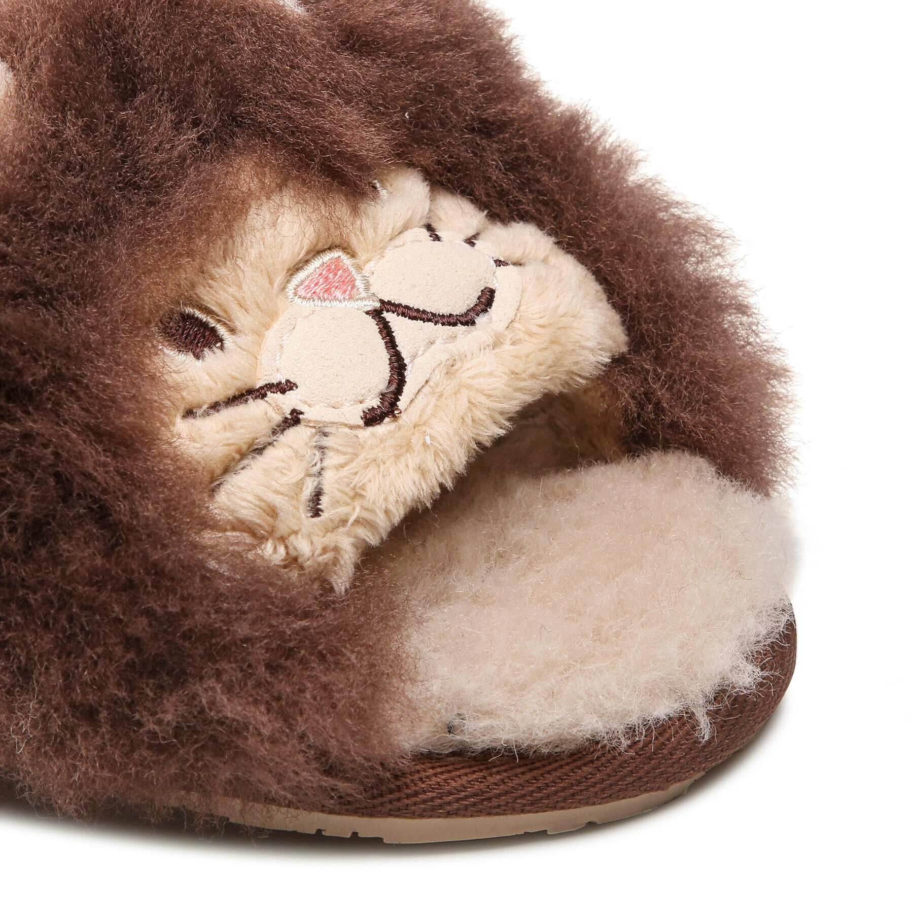 Ugg Пантофи T Fluff Teah Slide Lion Stuffie 1127712T Кафяв - Pepit.bg