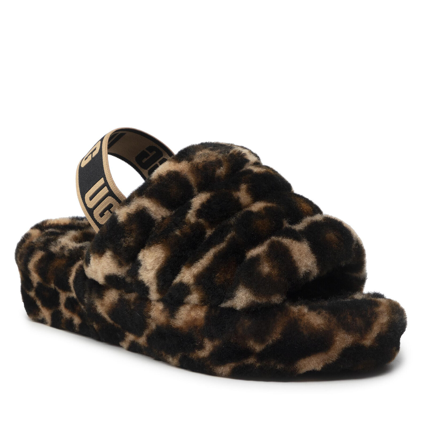 Ugg Пантофи W Fluff Yeah Slide Panther Print 1120903 Кафяв - Pepit.bg