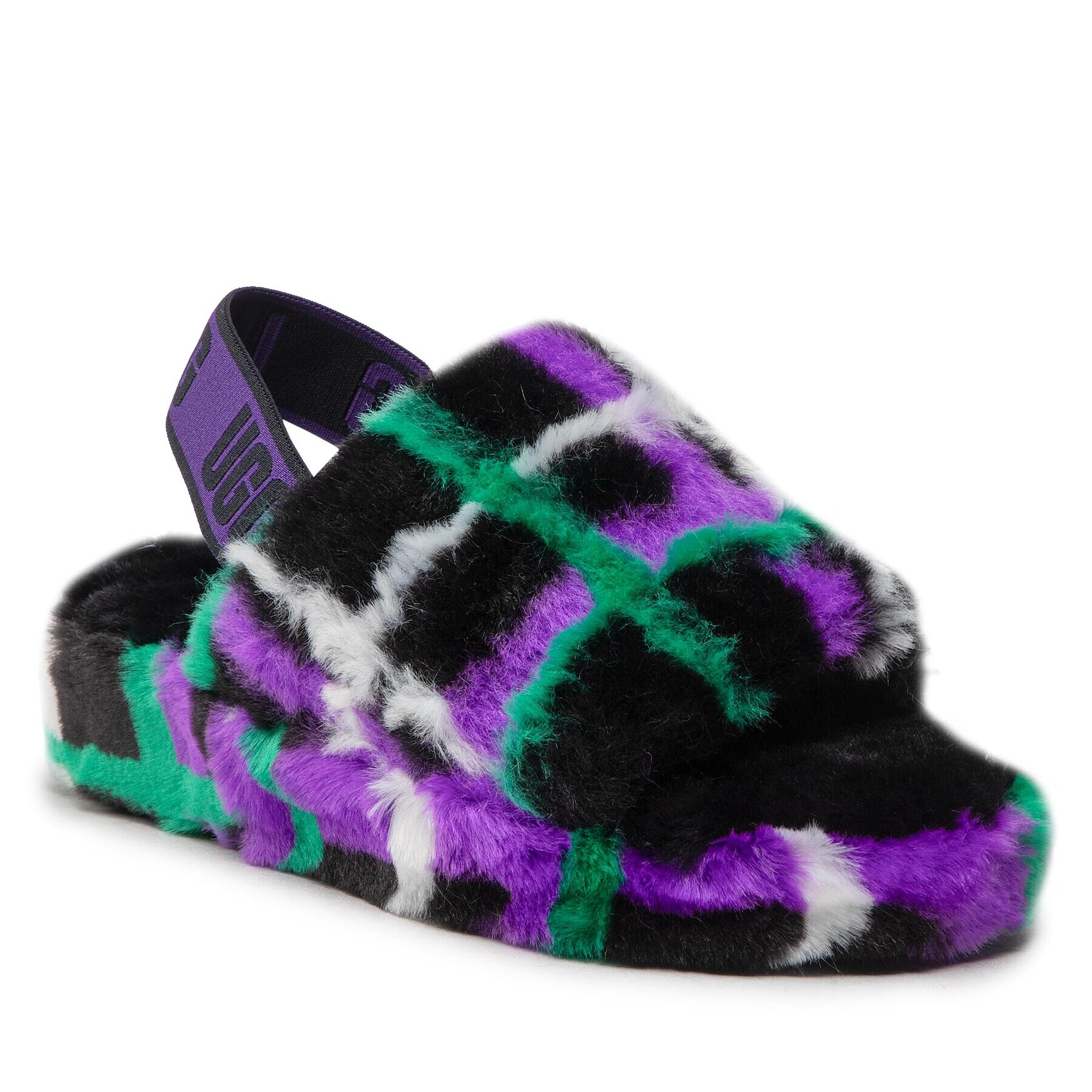 Ugg Пантофи W Fluff Yeah Slide Plaid Punk 1130879 Черен - Pepit.bg