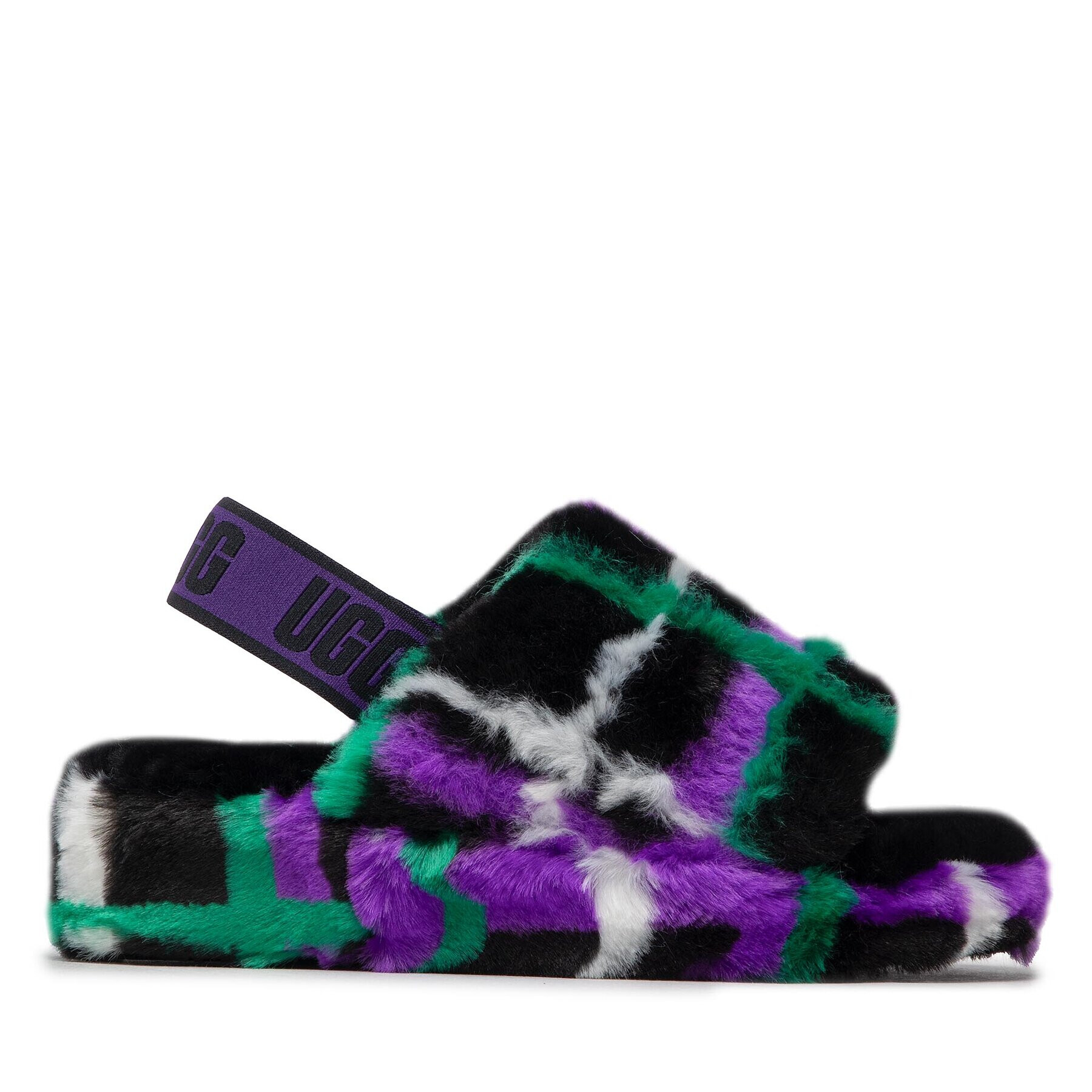 Ugg Пантофи W Fluff Yeah Slide Plaid Punk 1130879 Черен - Pepit.bg