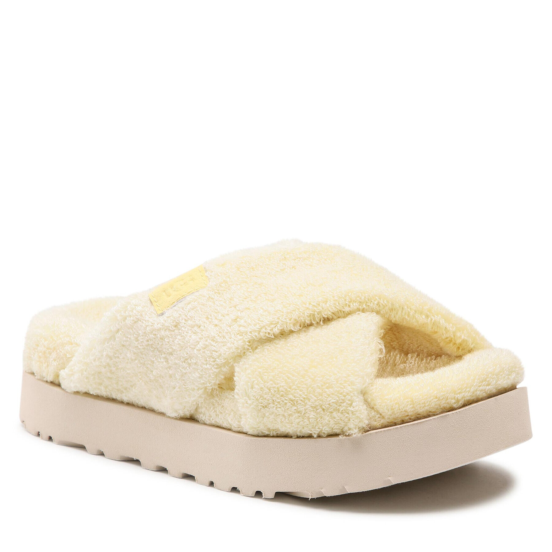 Ugg Пантофи W Fuzz Sugar Terry Cross Slide 1126385 Жълт - Pepit.bg