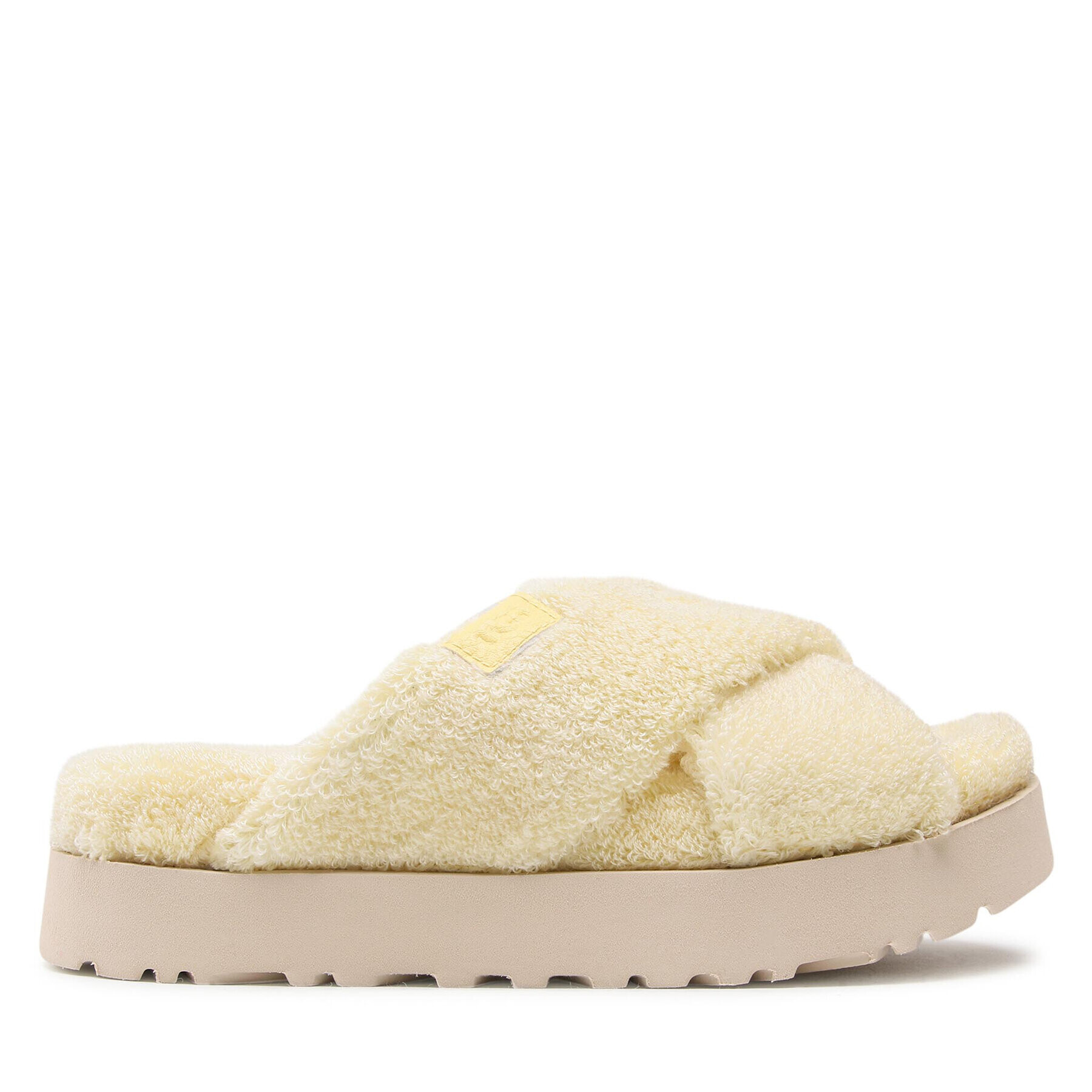 Ugg Пантофи W Fuzz Sugar Terry Cross Slide 1126385 Жълт - Pepit.bg