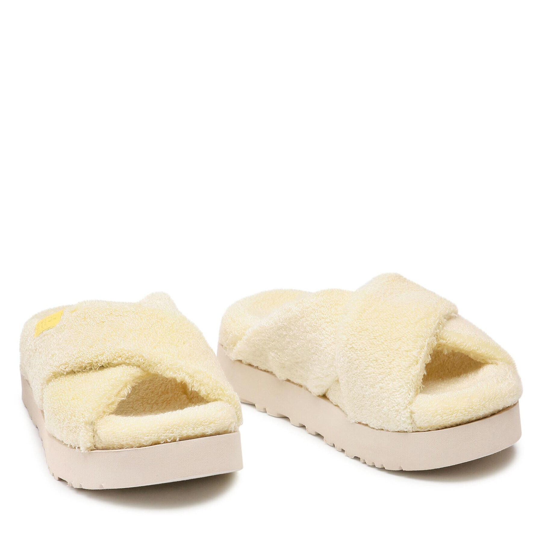 Ugg Пантофи W Fuzz Sugar Terry Cross Slide 1126385 Жълт - Pepit.bg