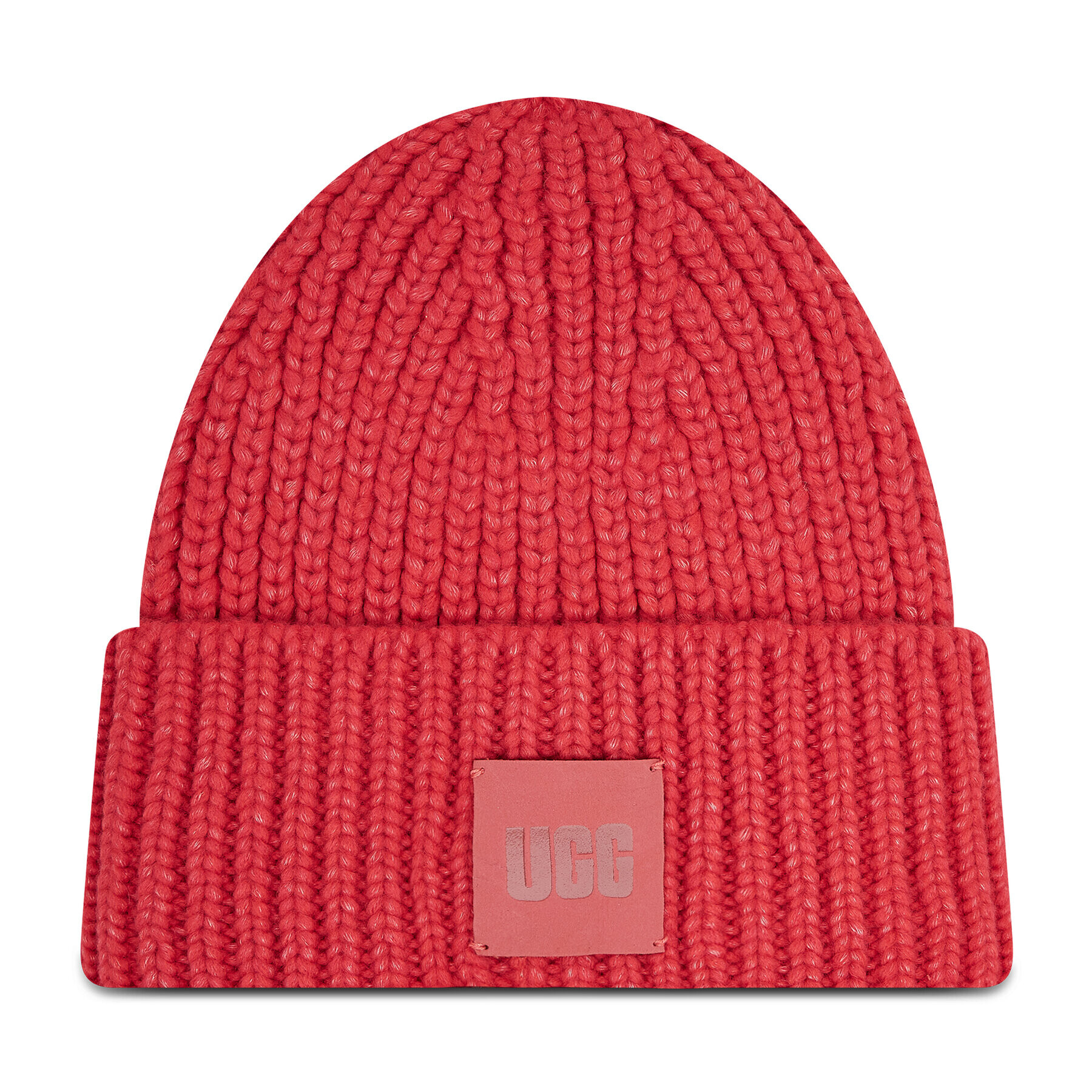 Ugg Шапка W Chunky Rib Beanie W Logo 20061 Червен - Pepit.bg