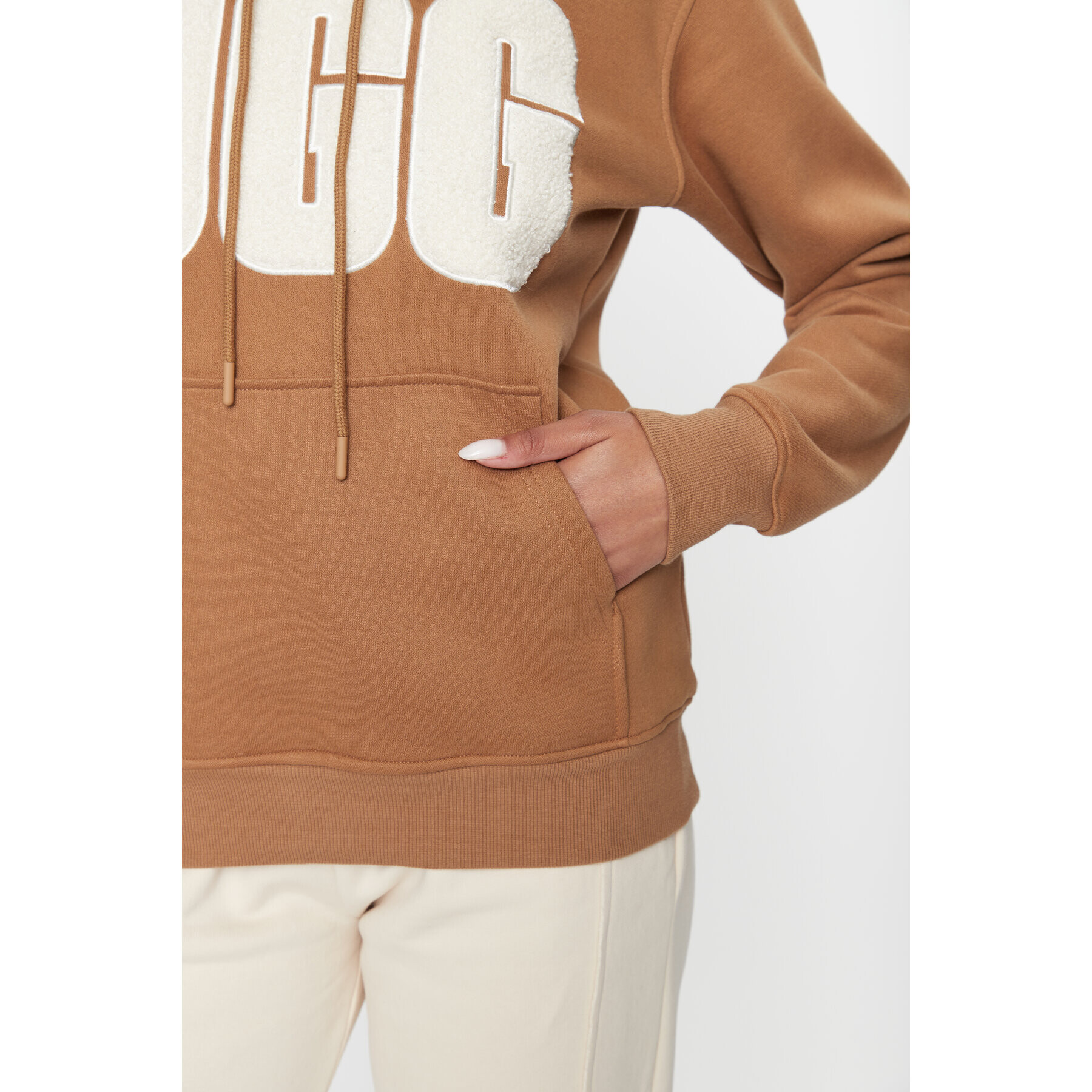 Ugg Суитшърт Rey fluff Logo Hoodie 1144506 Кафяв Regular Fit - Pepit.bg