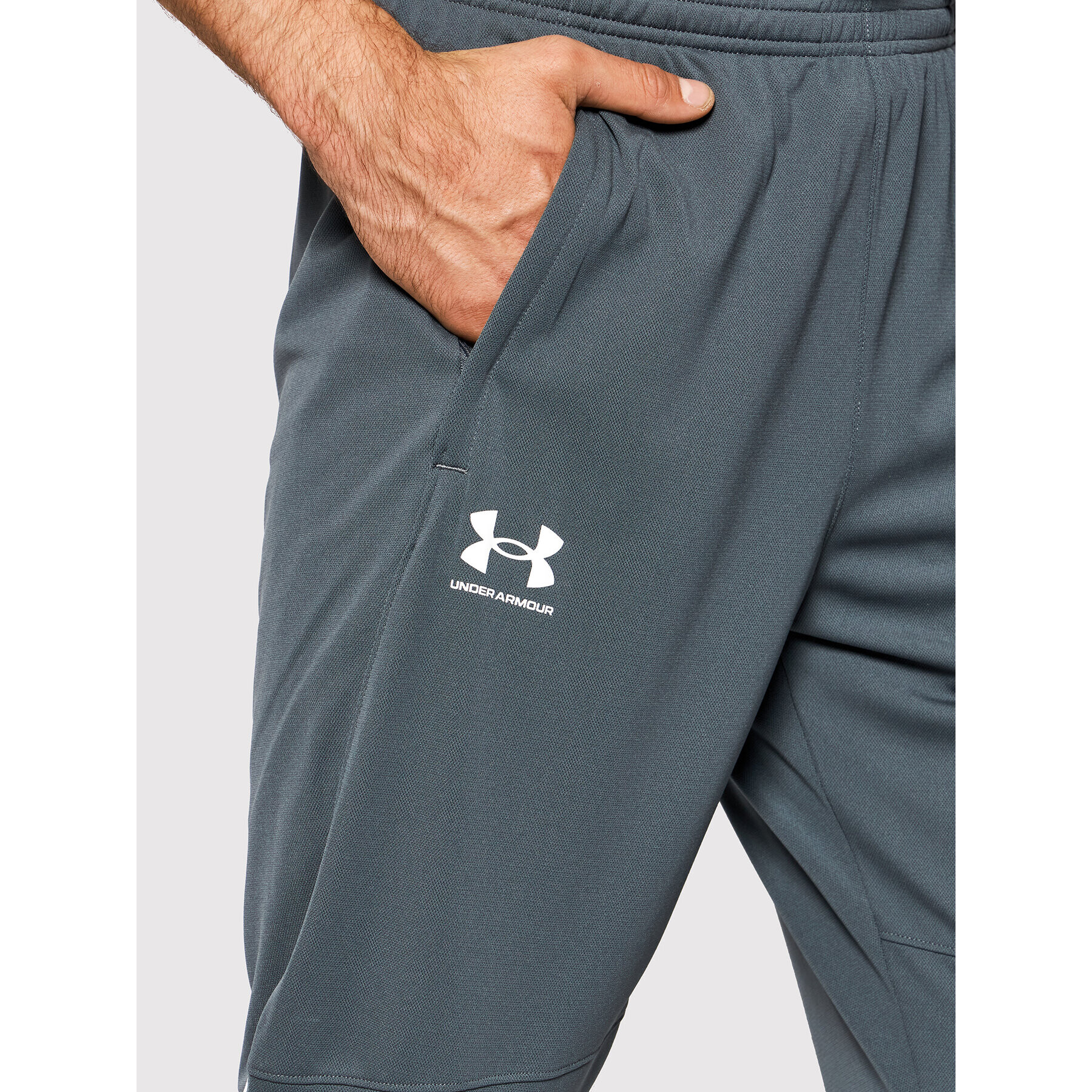 Under Armour Долнище анцуг Ua Pique Track 1366203 Сив Regular Fit - Pepit.bg