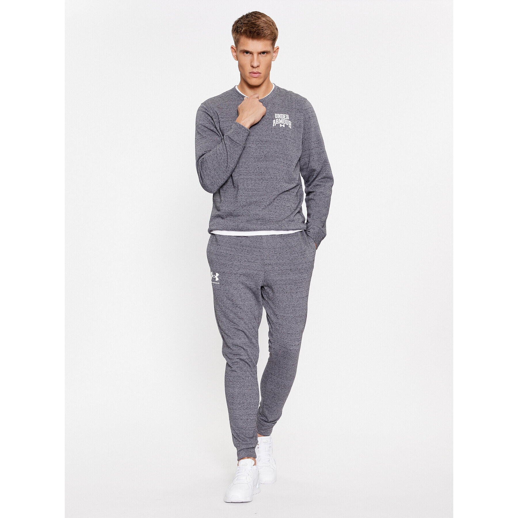 Under Armour Долнище анцуг Ua Rival Terry Jogger 1380843 Сив Fitted Fit - Pepit.bg