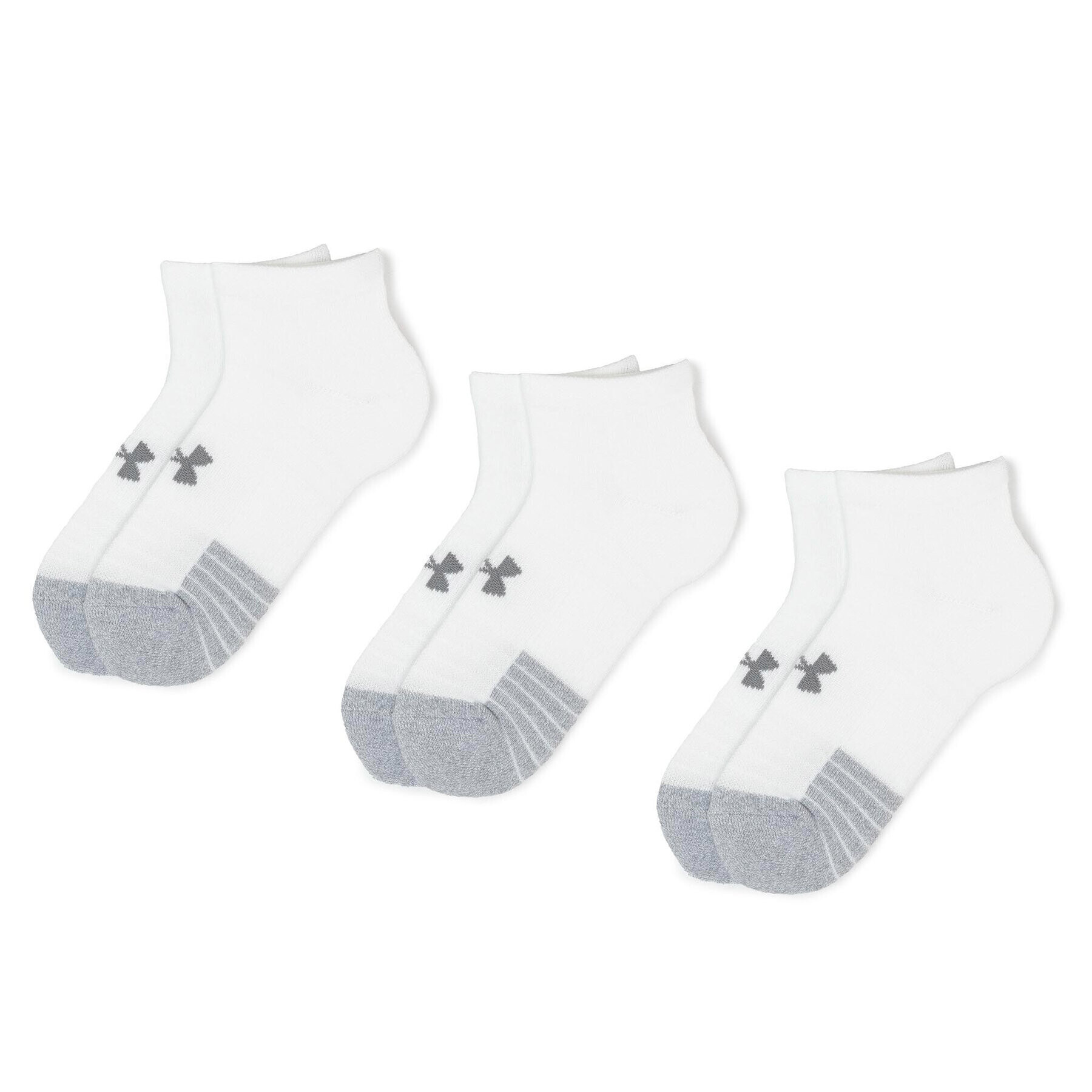 Under Armour Комплект 3 чифта къси чорапи унисекс Heatgear Lo Cut Sock 1346753-100 Бял - Pepit.bg