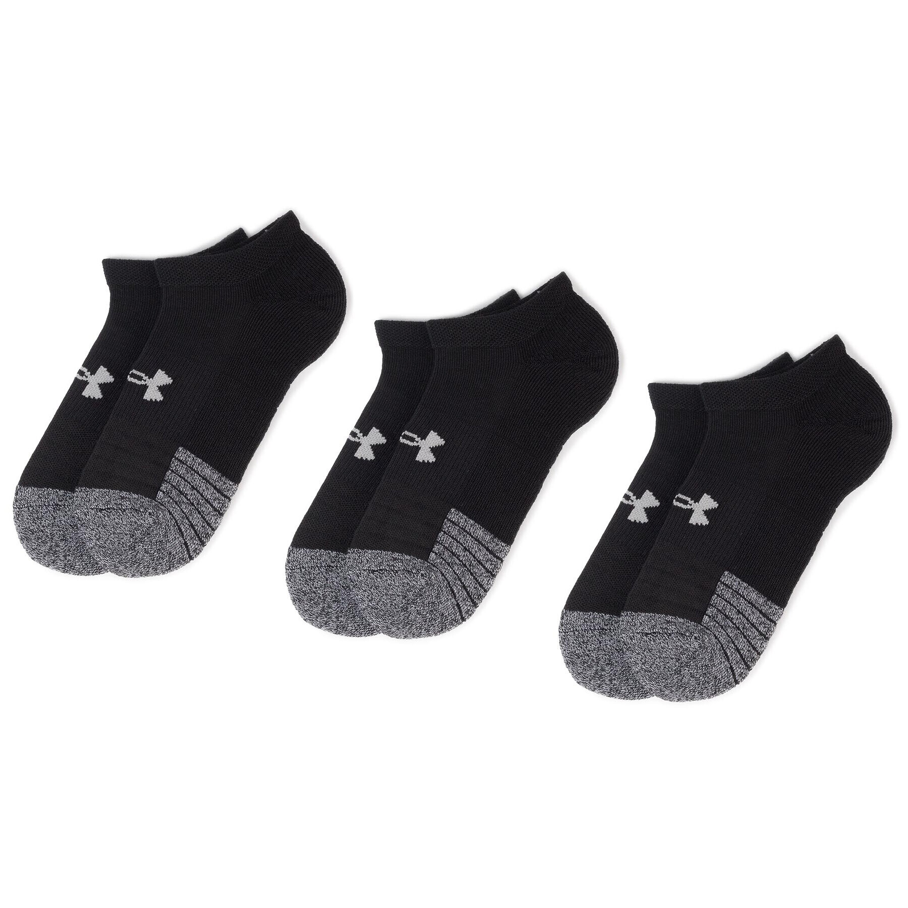 Under Armour Комплект 3 чифта къси чорапи унисекс Heatgear No Show Sock 1346755-001 Черен - Pepit.bg