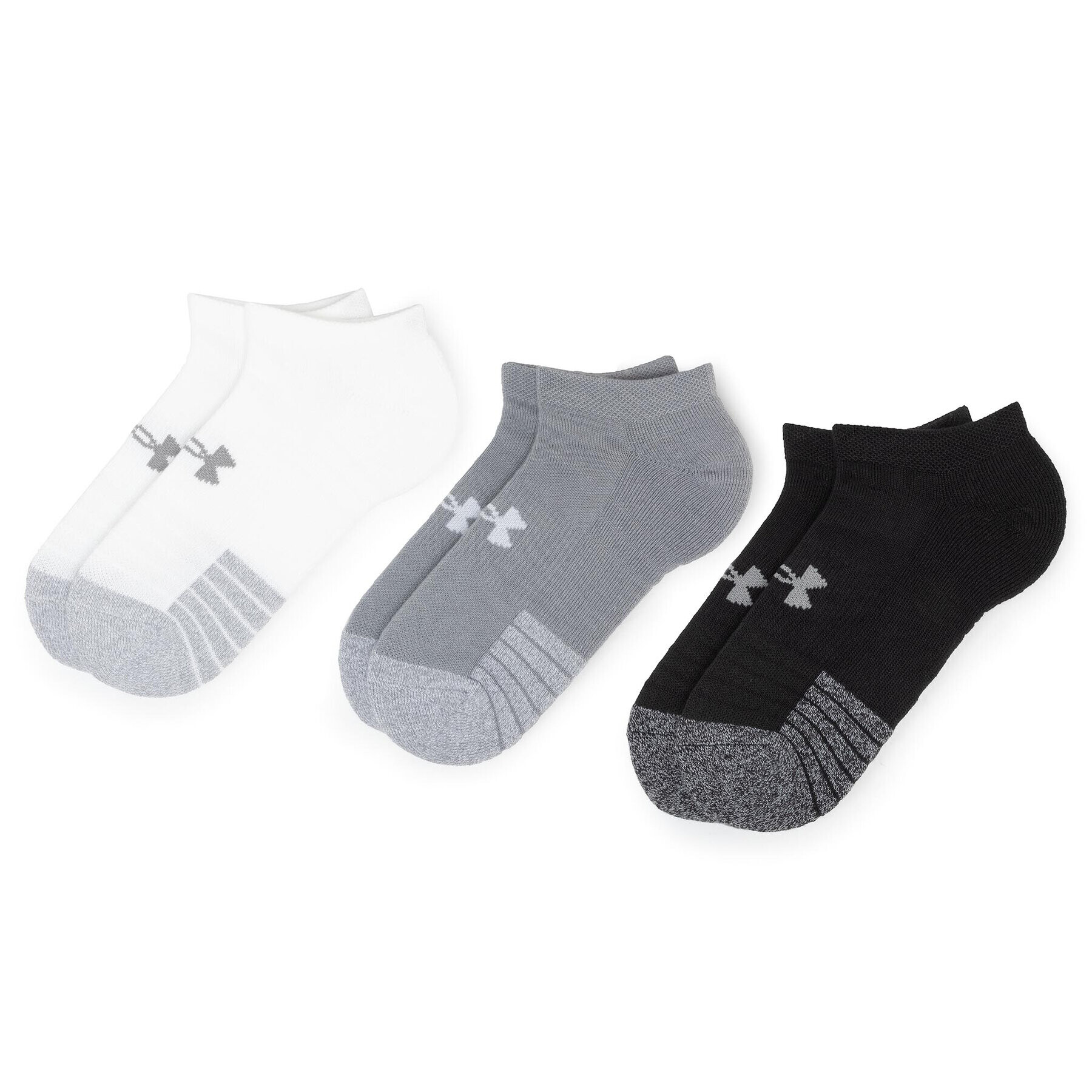 Under Armour Комплект 3 чифта къси чорапи унисекс Heatgear No Show Sock 1346755-035 Сив - Pepit.bg