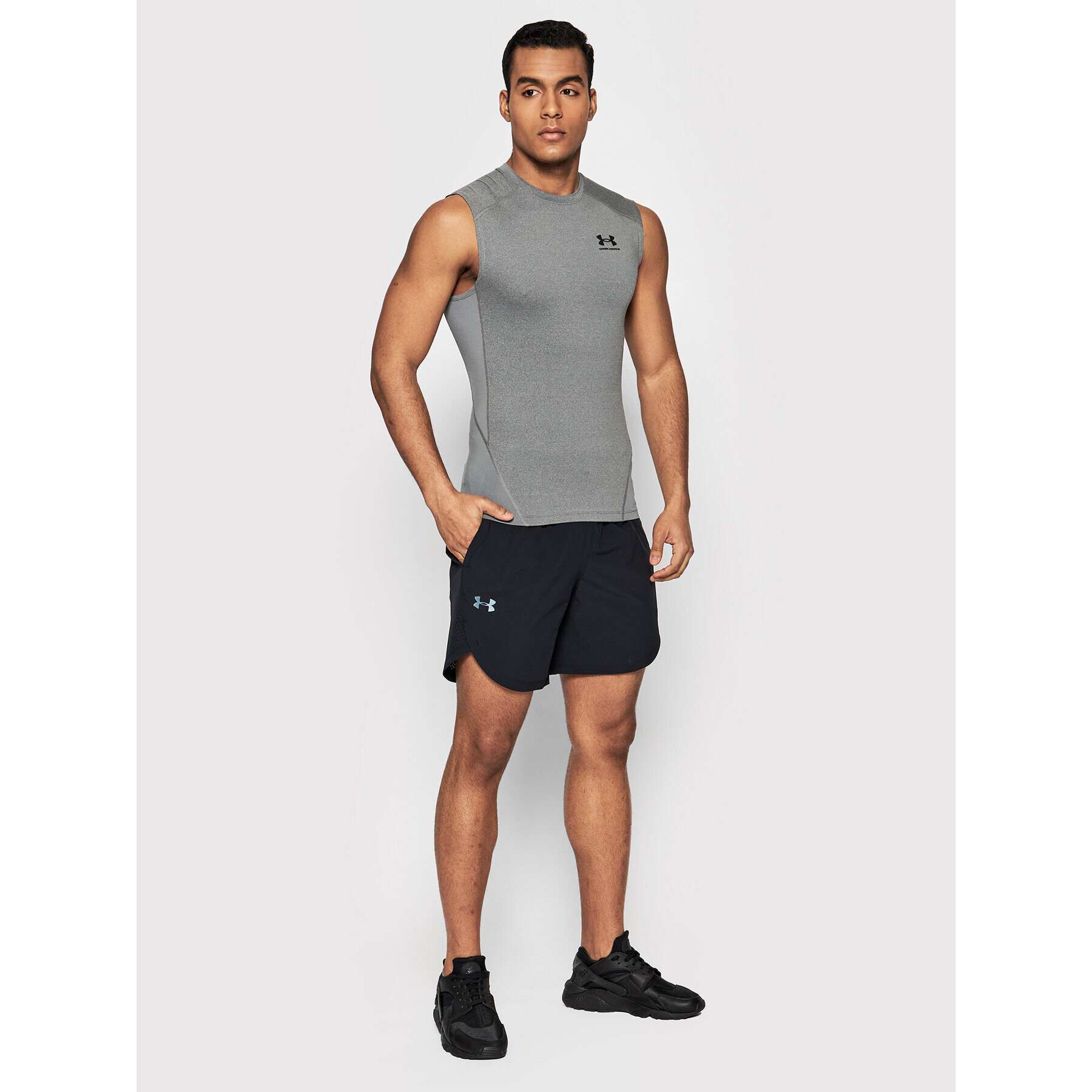 Under Armour Мъжки топ HeatGear® 1361522 Сив Slim Fit - Pepit.bg