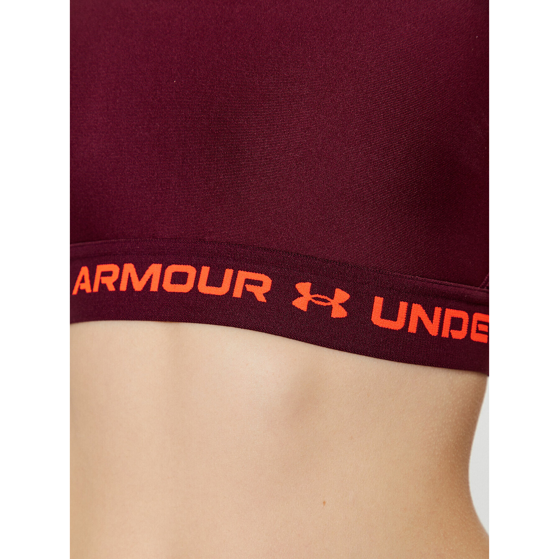 Under Armour Спортен сутиен Ua Crossback Mid Bra 1361034 Бордо Compression Fit - Pepit.bg