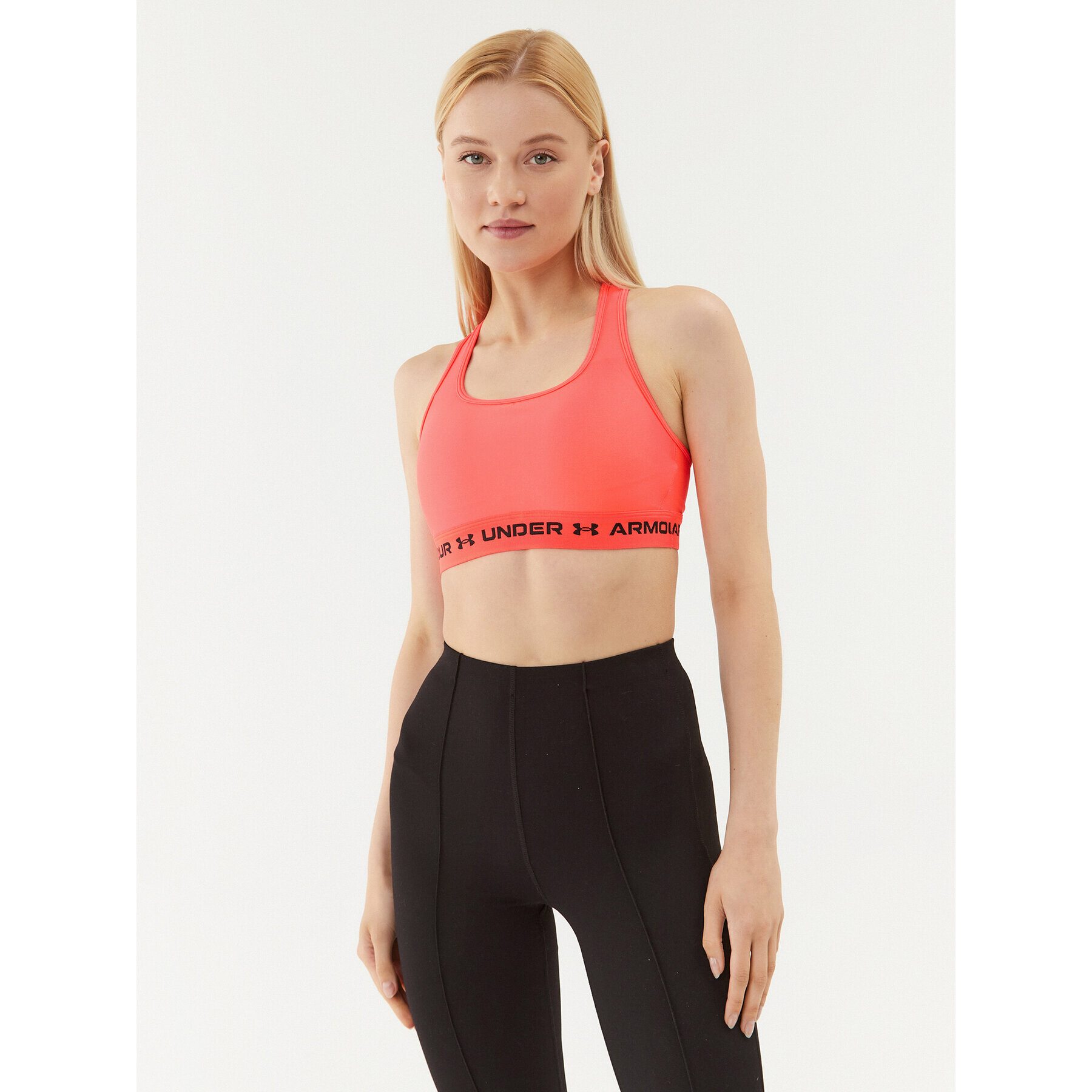 Under Armour Спортен сутиен Ua Crossback Mid Bra 1361034 Червен Compression Fit - Pepit.bg