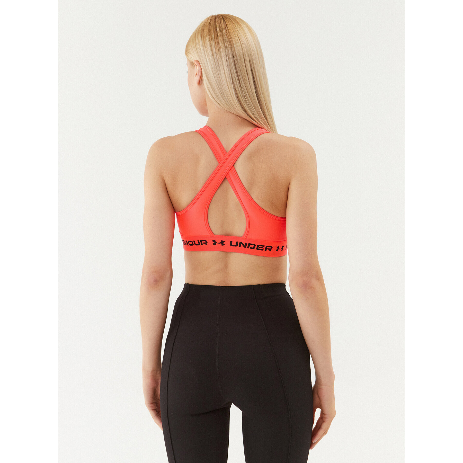 Under Armour Спортен сутиен Ua Crossback Mid Bra 1361034 Червен Compression Fit - Pepit.bg