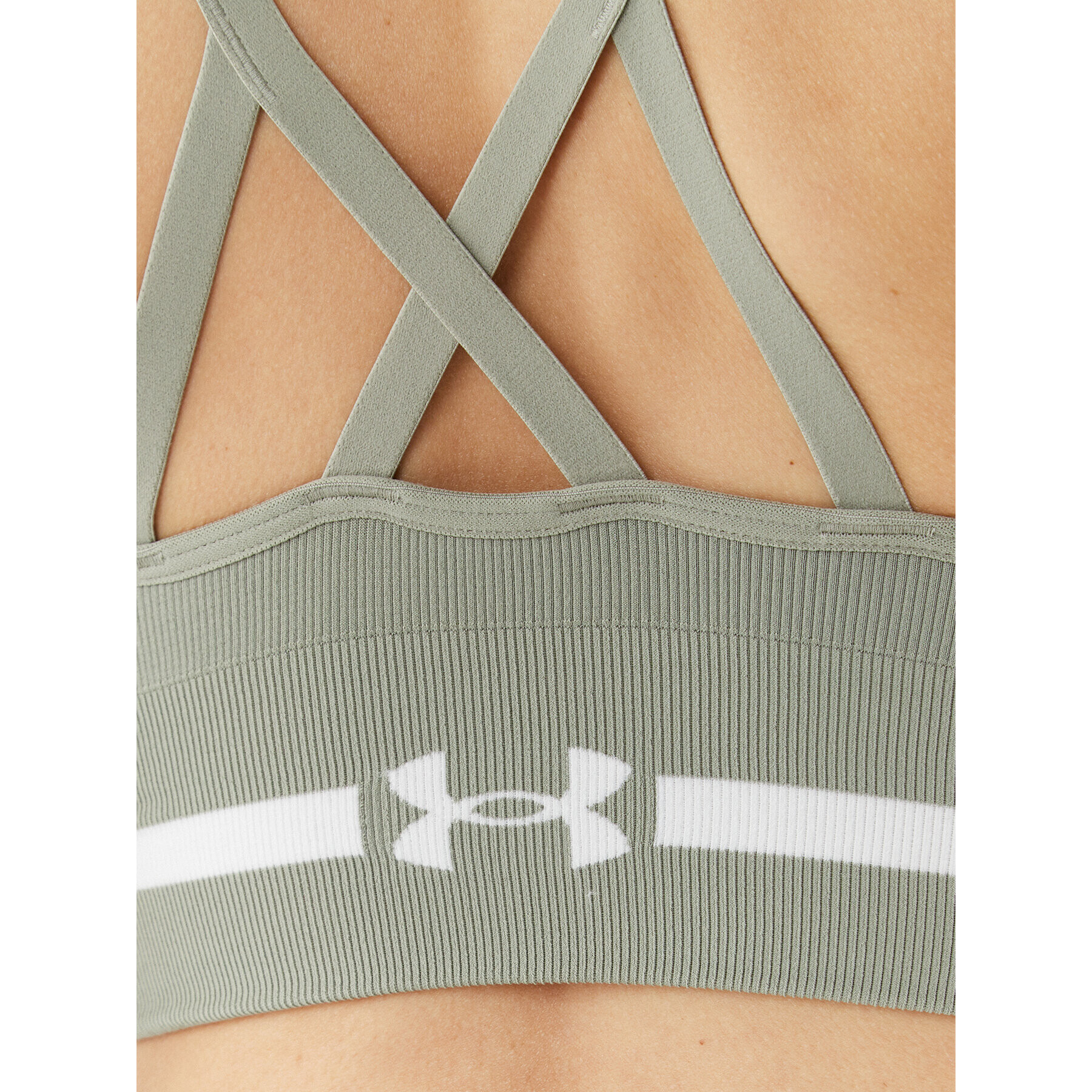 Under Armour Спортен сутиен Ua Seamless Low Long Bra 1357719 Зелен Compression Fit - Pepit.bg