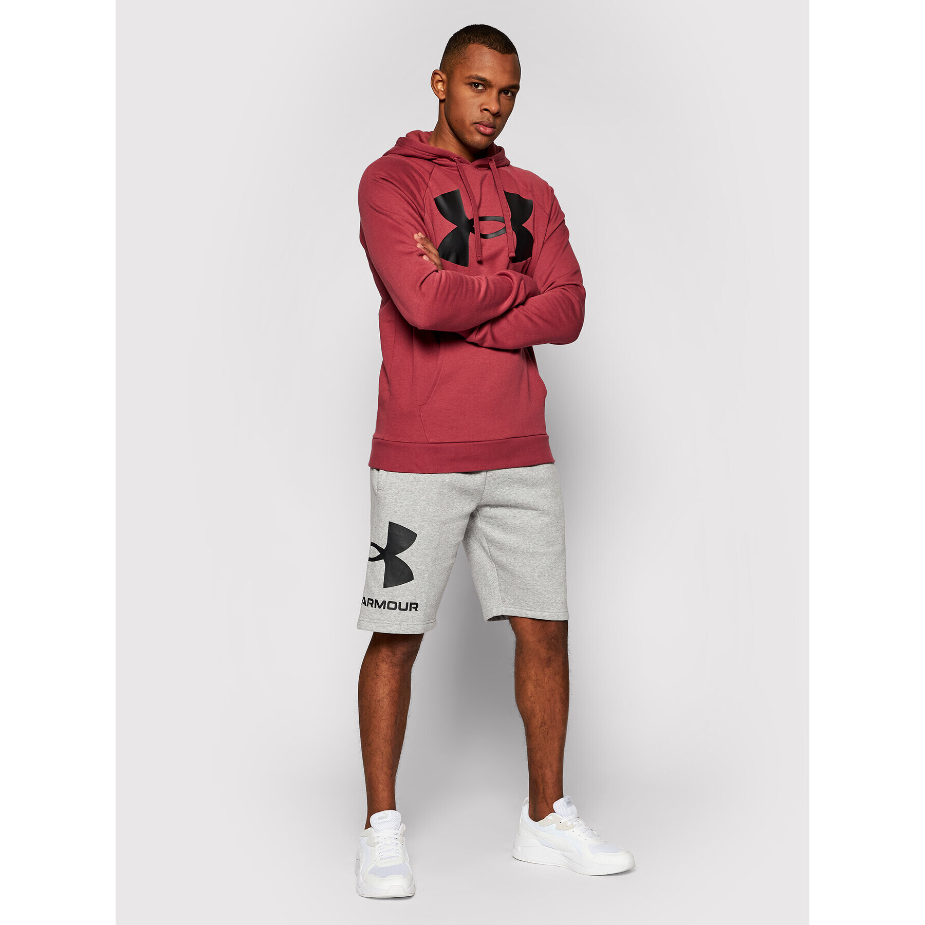 Under Armour Спортни шорти Rival Fleece Big Logo 1357118 Сив Loose Fit - Pepit.bg