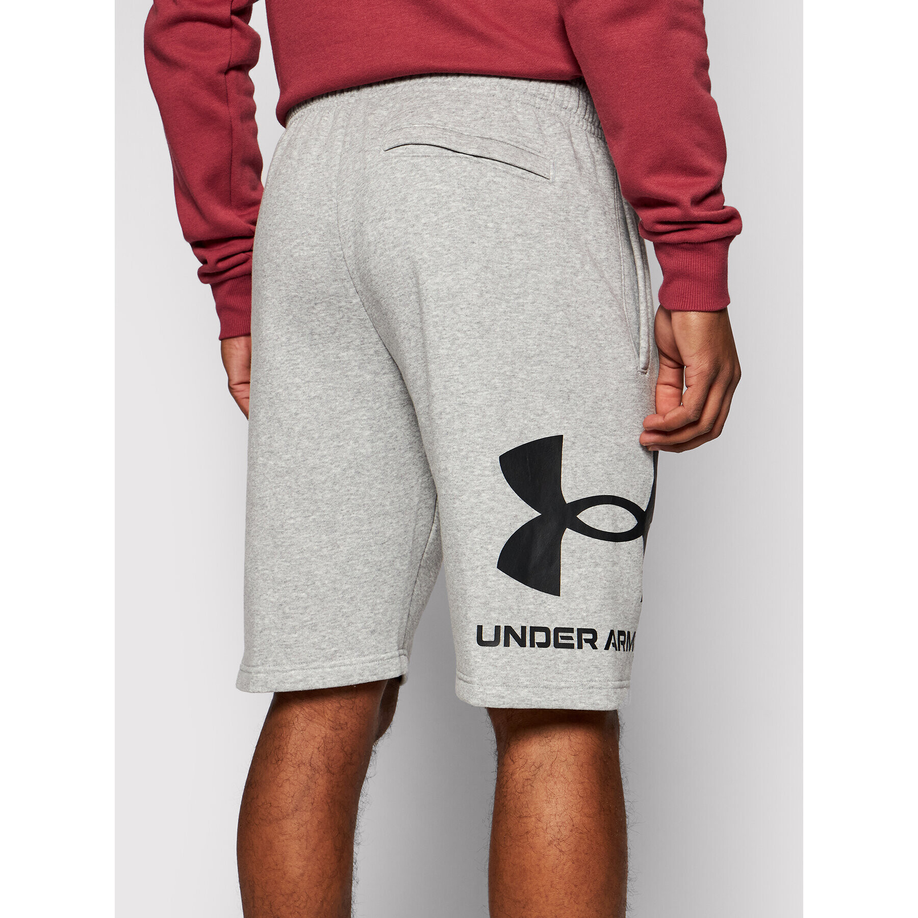 Under Armour Спортни шорти Rival Fleece Big Logo 1357118 Сив Loose Fit - Pepit.bg