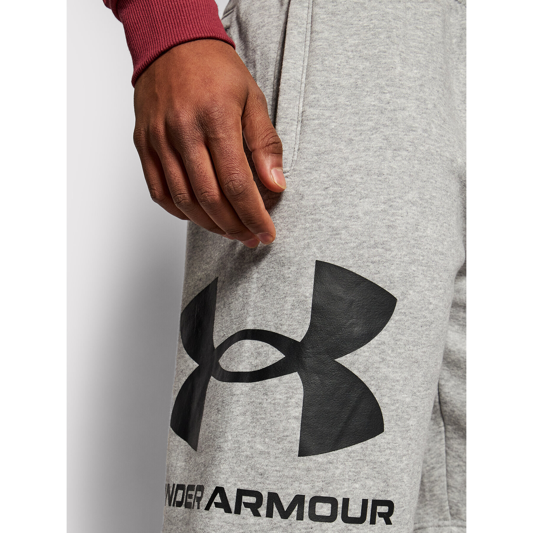 Under Armour Спортни шорти Rival Fleece Big Logo 1357118 Сив Loose Fit - Pepit.bg