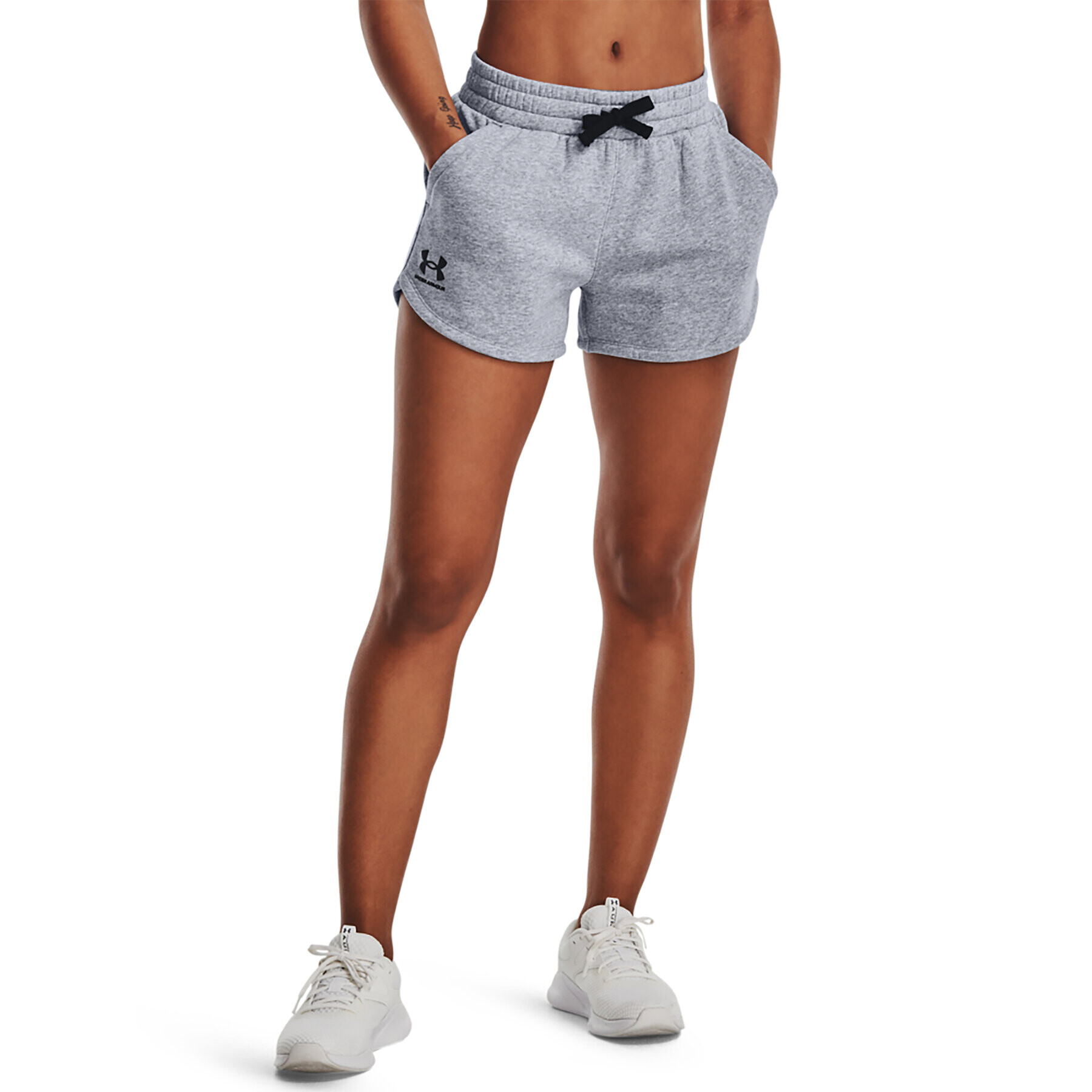 Under Armour Спортни шорти Rival Fleece Short 1376257 Сив Regular Fit - Pepit.bg