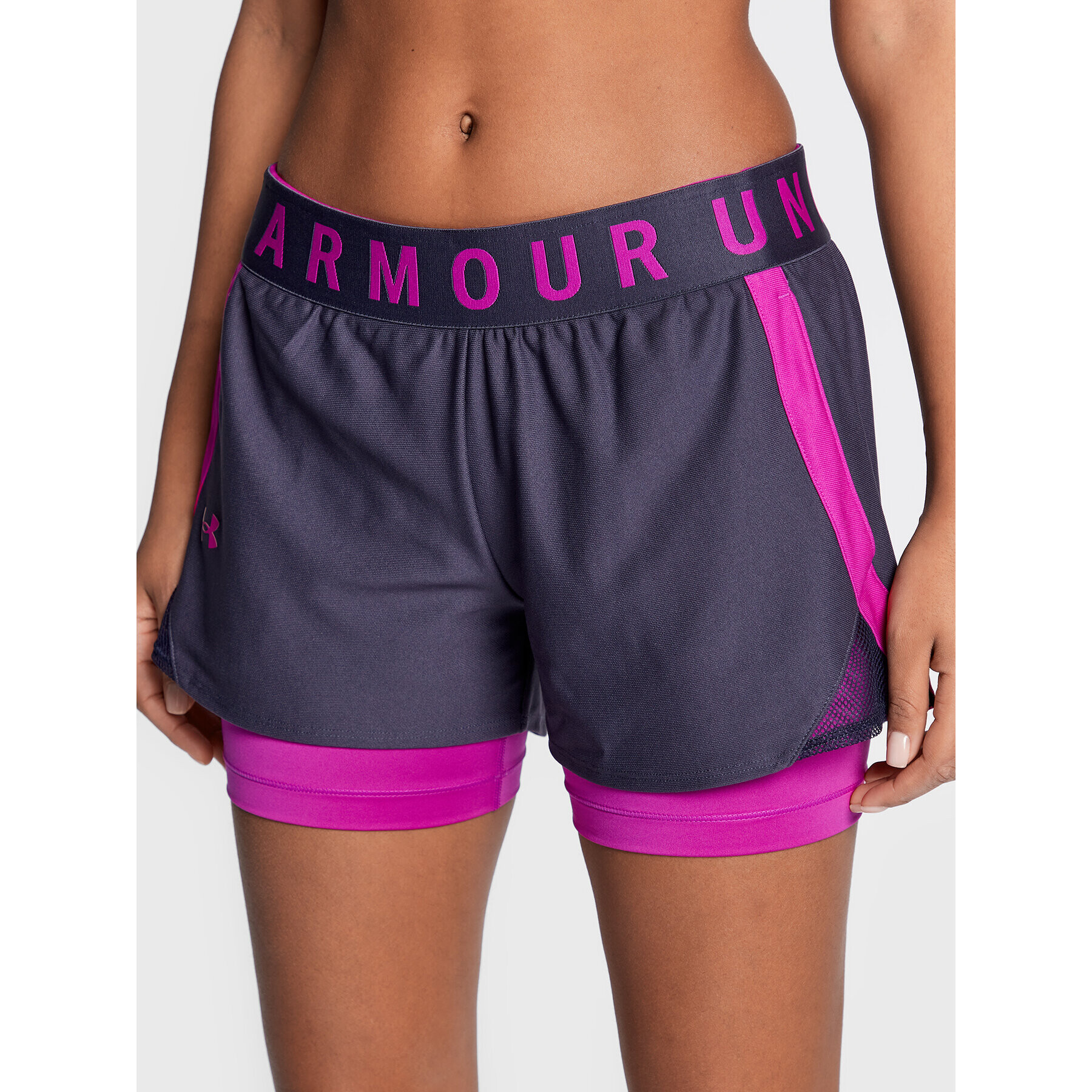 Under Armour Спортни шорти Ua Play Up 2-in-1 1351981 Виолетов Loose Fit - Pepit.bg