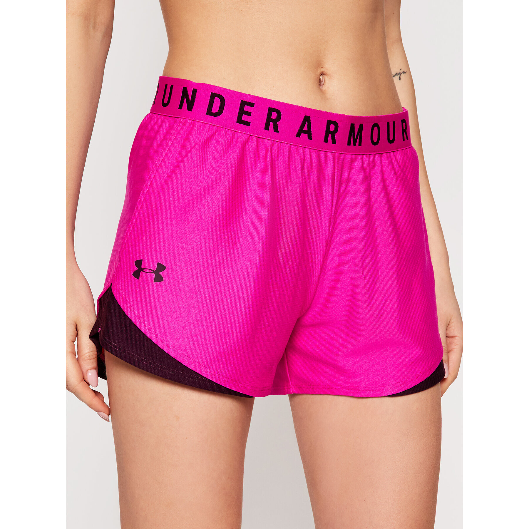 Under Armour Спортни шорти Ua Play Up 3.0 1344552 Розов Loose Fit - Pepit.bg