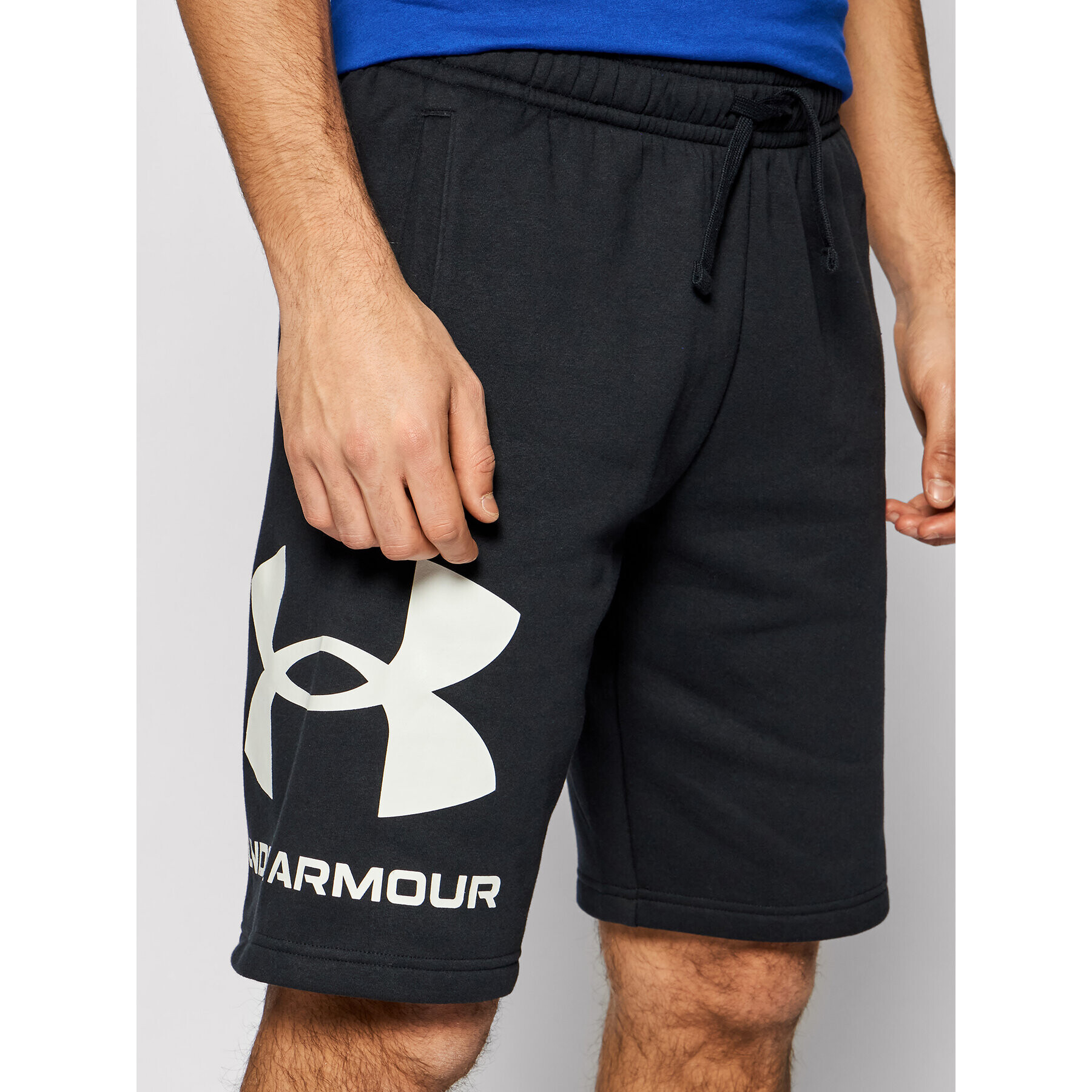 Under Armour Спортни шорти Ua Rival Fleece Big Logo 1357118 Черен Loose Fit - Pepit.bg