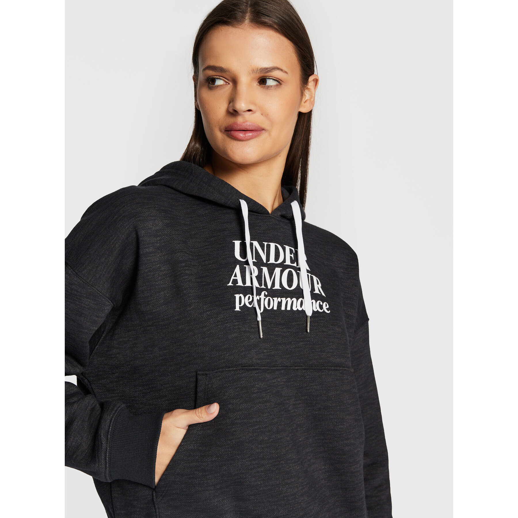 Under Armour Суитшърт Essential Fleece Script 1374107 Черен Regular Fit - Pepit.bg