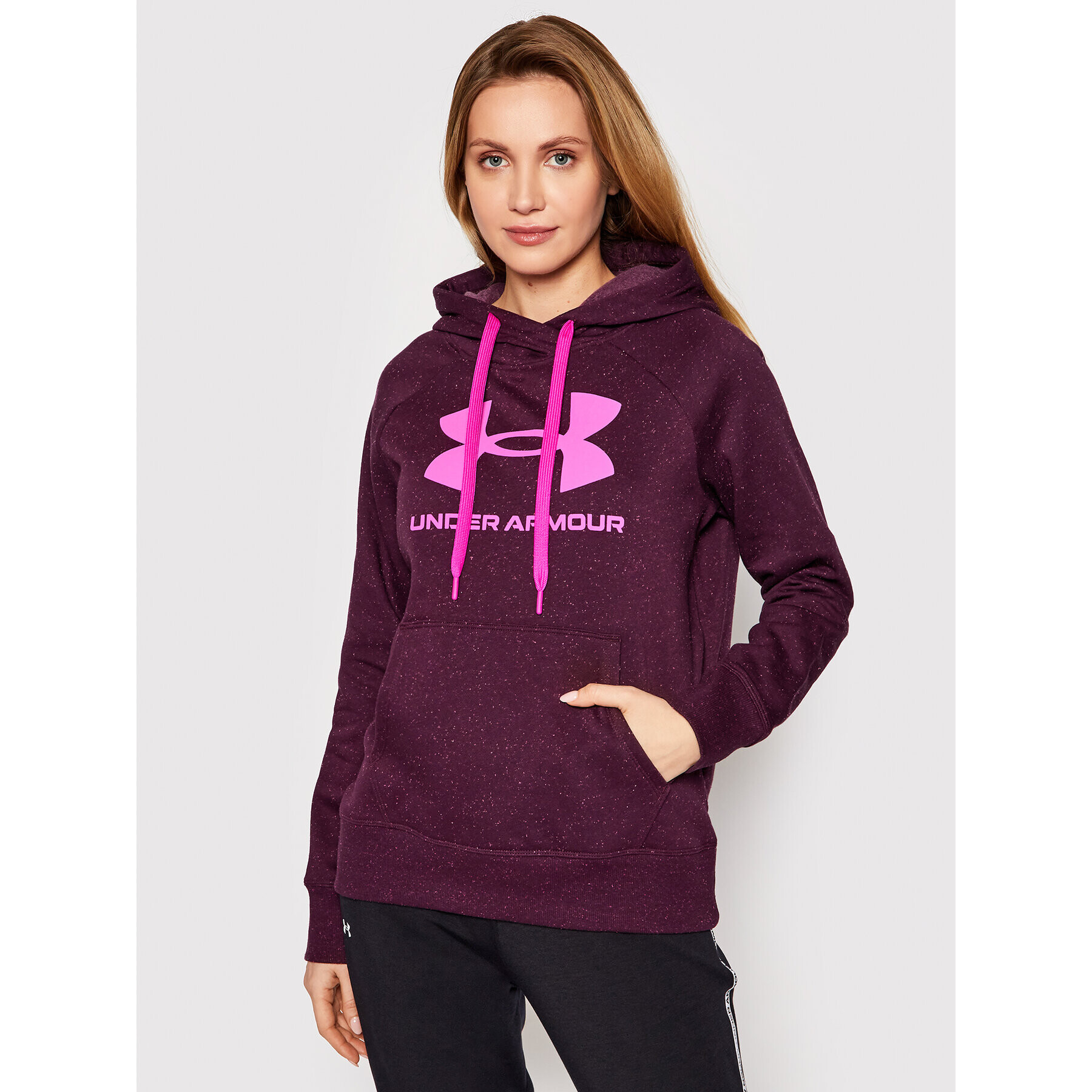 Under Armour Суитшърт Rival Fleece Logo 1356318 Виолетов Loose Fit - Pepit.bg