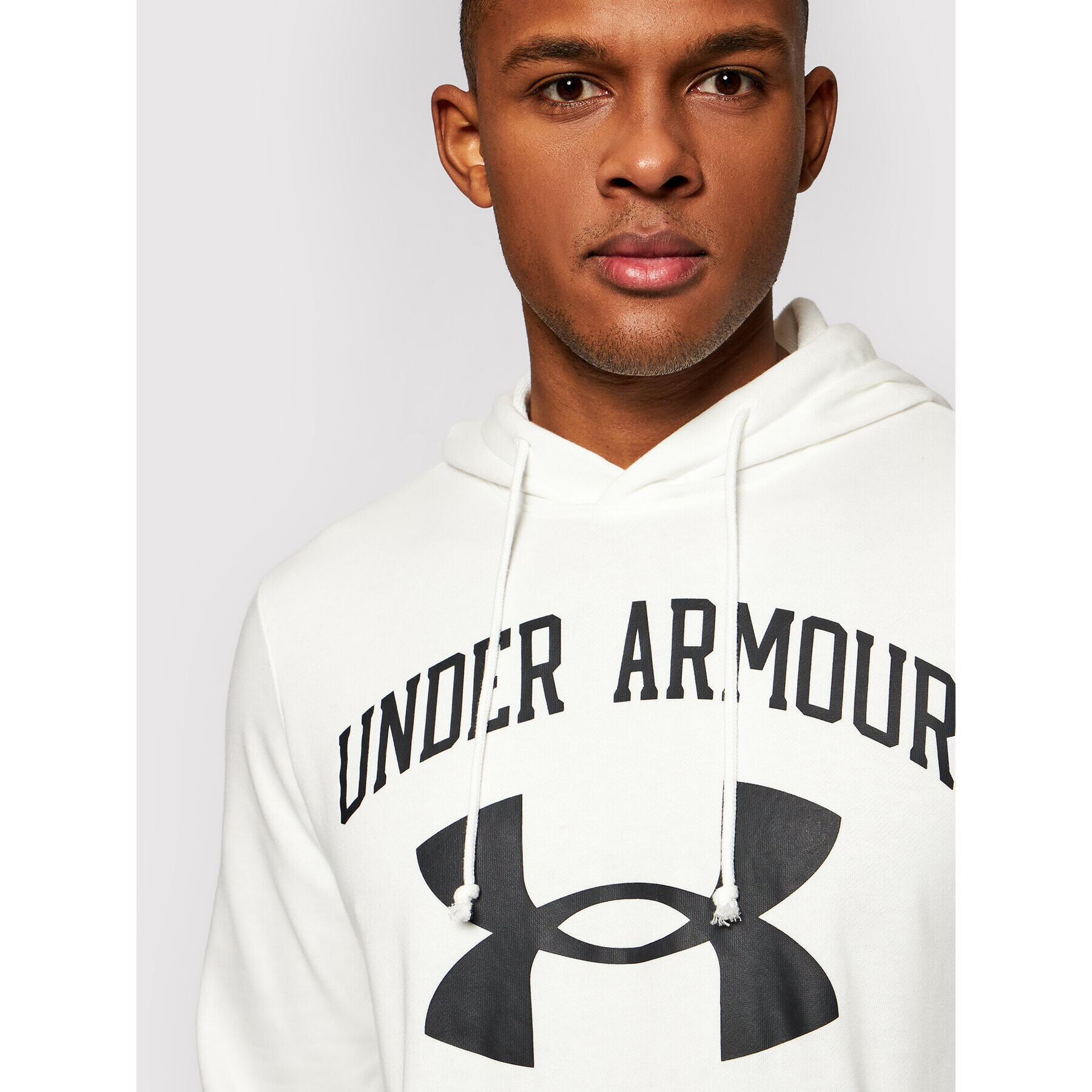 Under Armour Суитшърт Rival Terry Big Logo 1361559 Бял Loose Fit - Pepit.bg