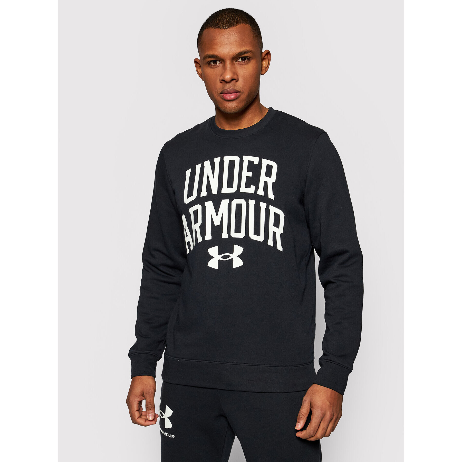 Under Armour Суитшърт Rival Terry Crew 1361561 Черен Loose Fit - Pepit.bg