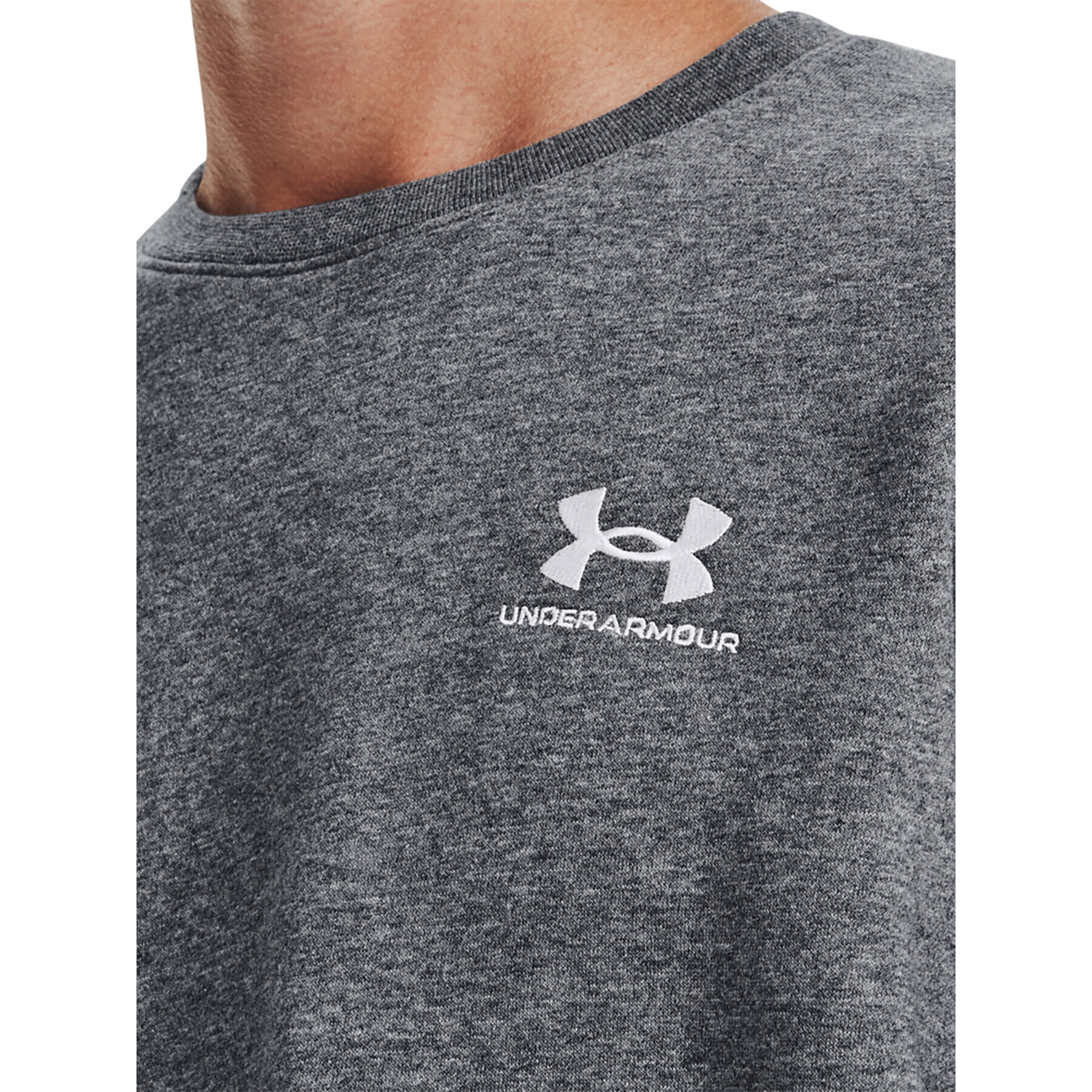 Under Armour Суитшърт UA Essential Fleece Crew 1374250 Сив Regular Fit - Pepit.bg